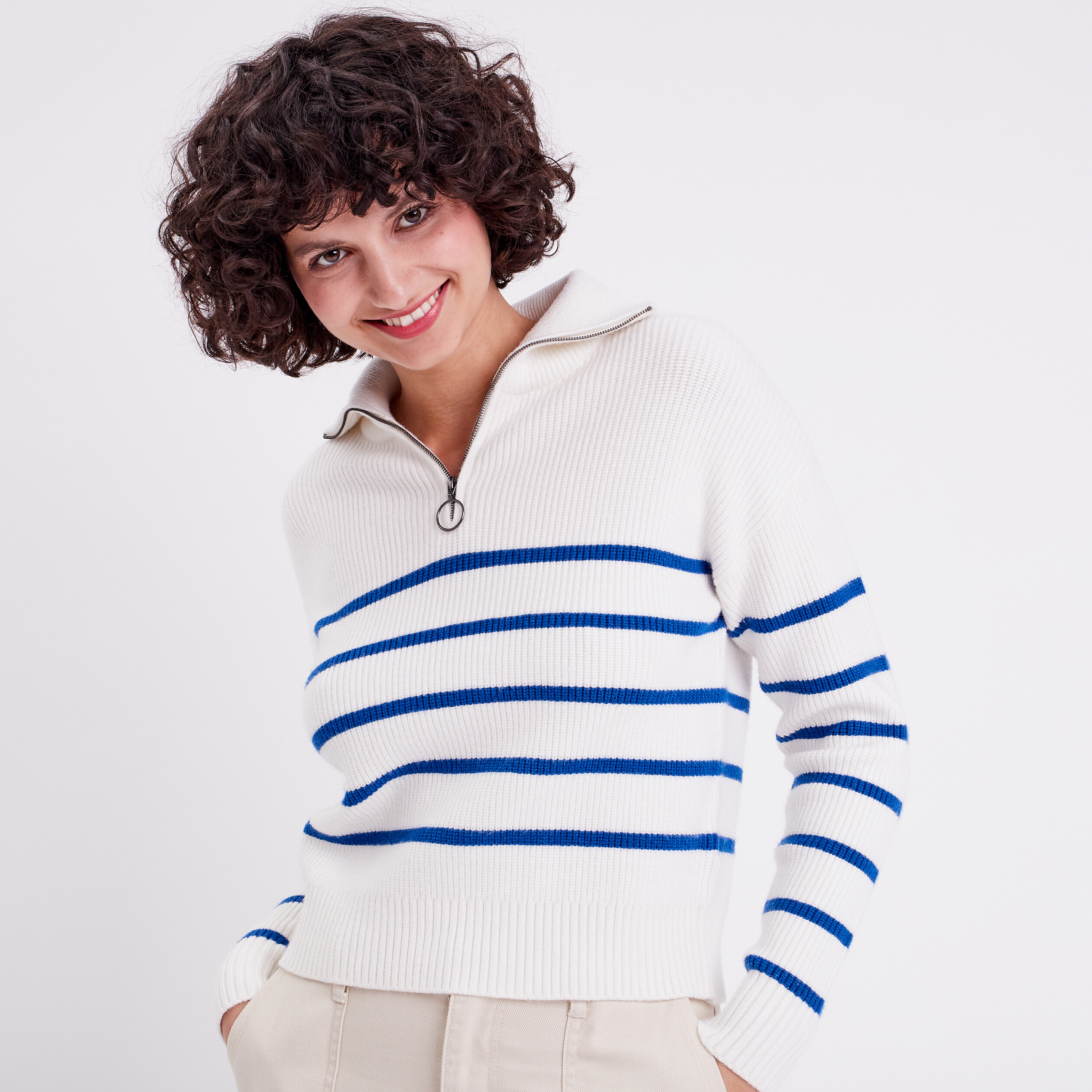 Pull avec online zip femme