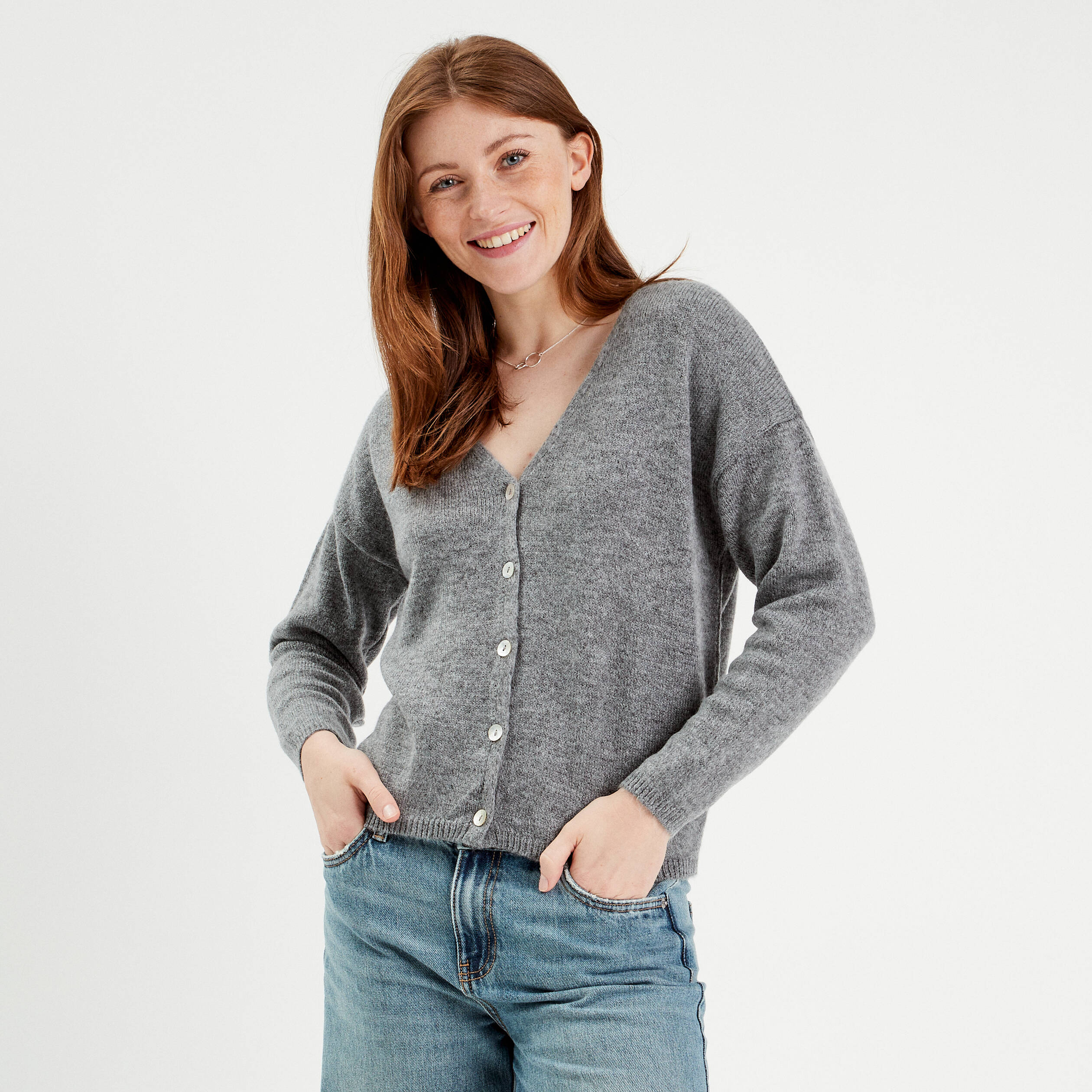 Gilet gris femme deals