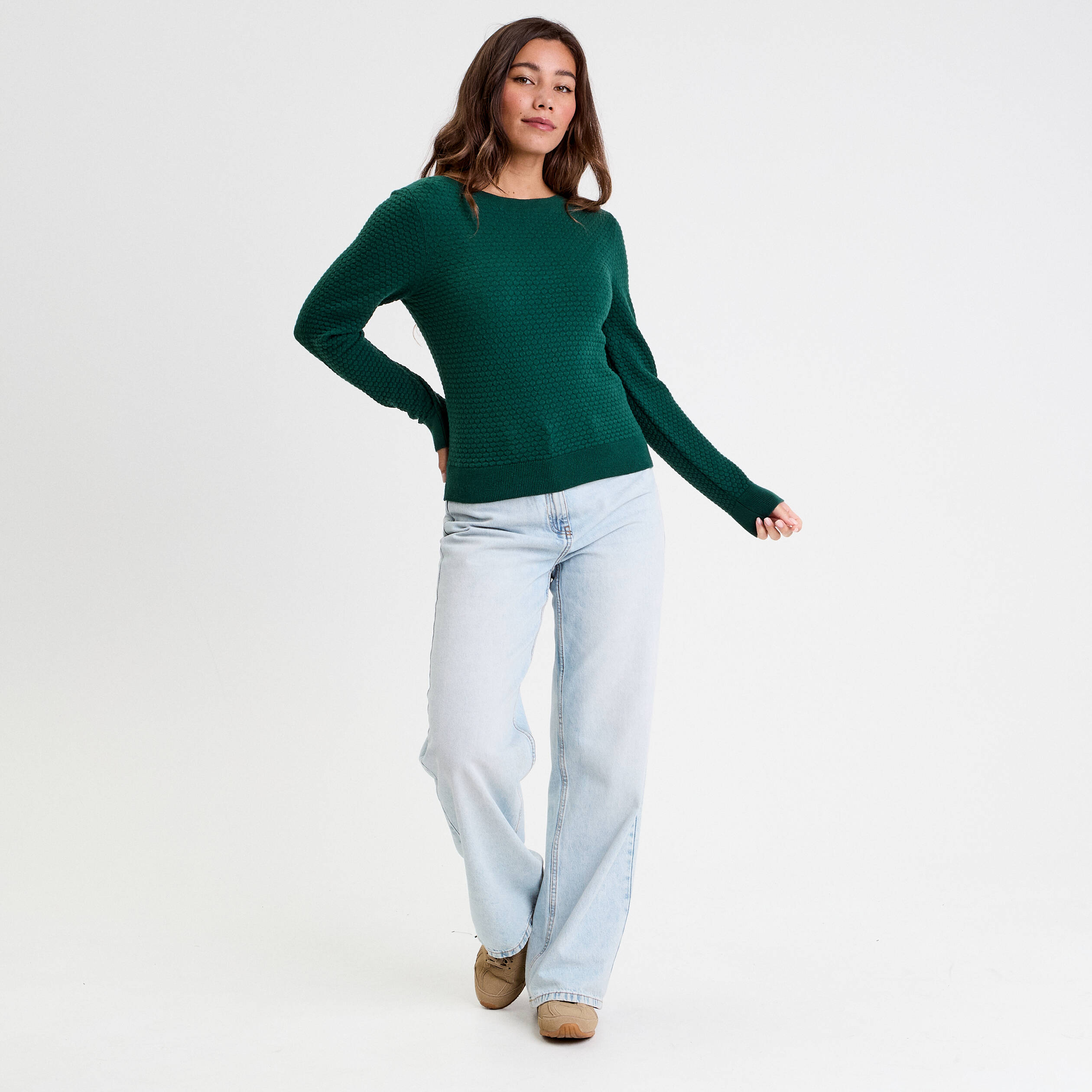 pull col bateau vert fonce femme Pull col bateau vert foncé femme