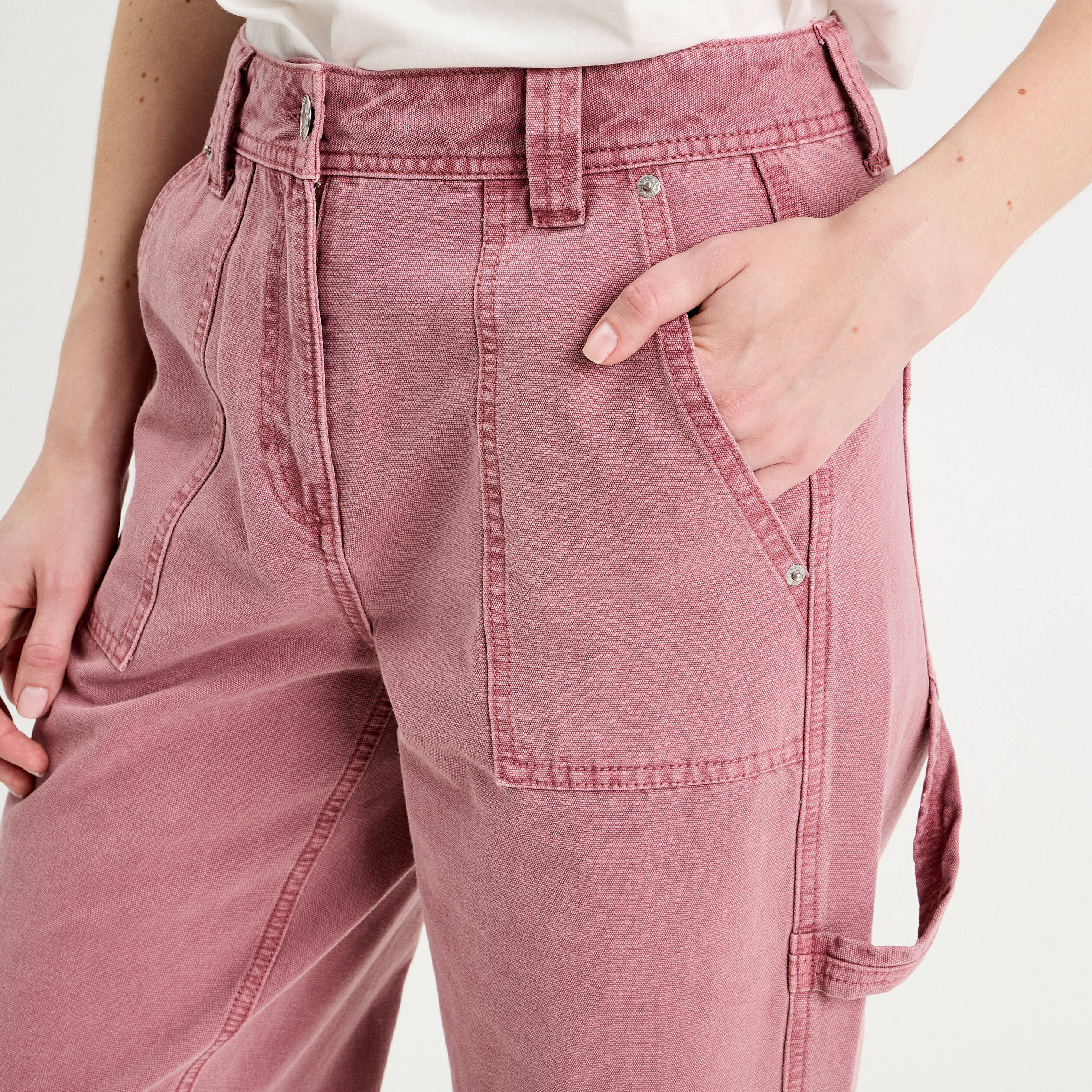 pantalon carpenter vieux rose femme Pantalon carpenter vieux rose femme