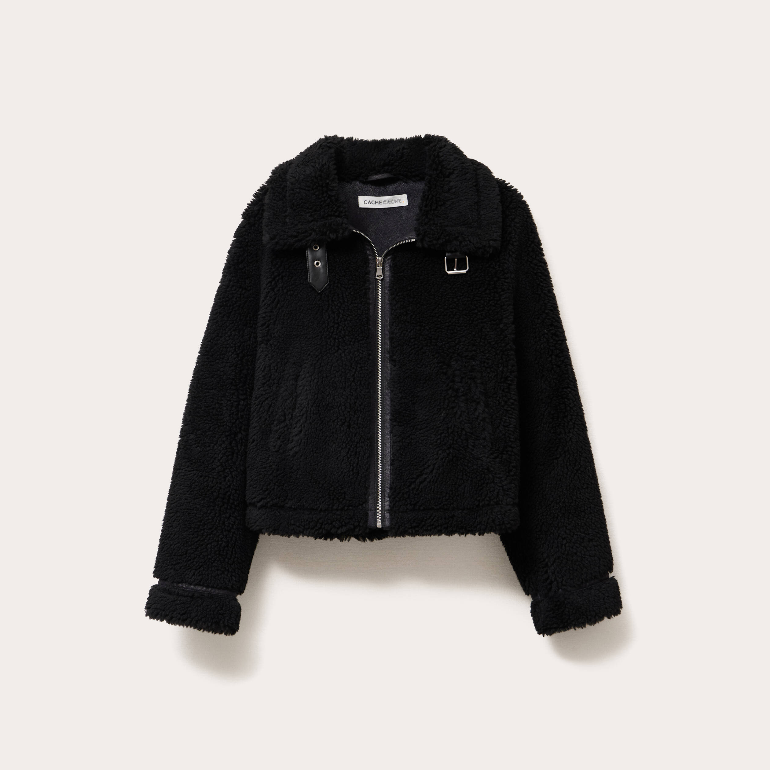 Bombardier fausse fourrure noir femme Vibs