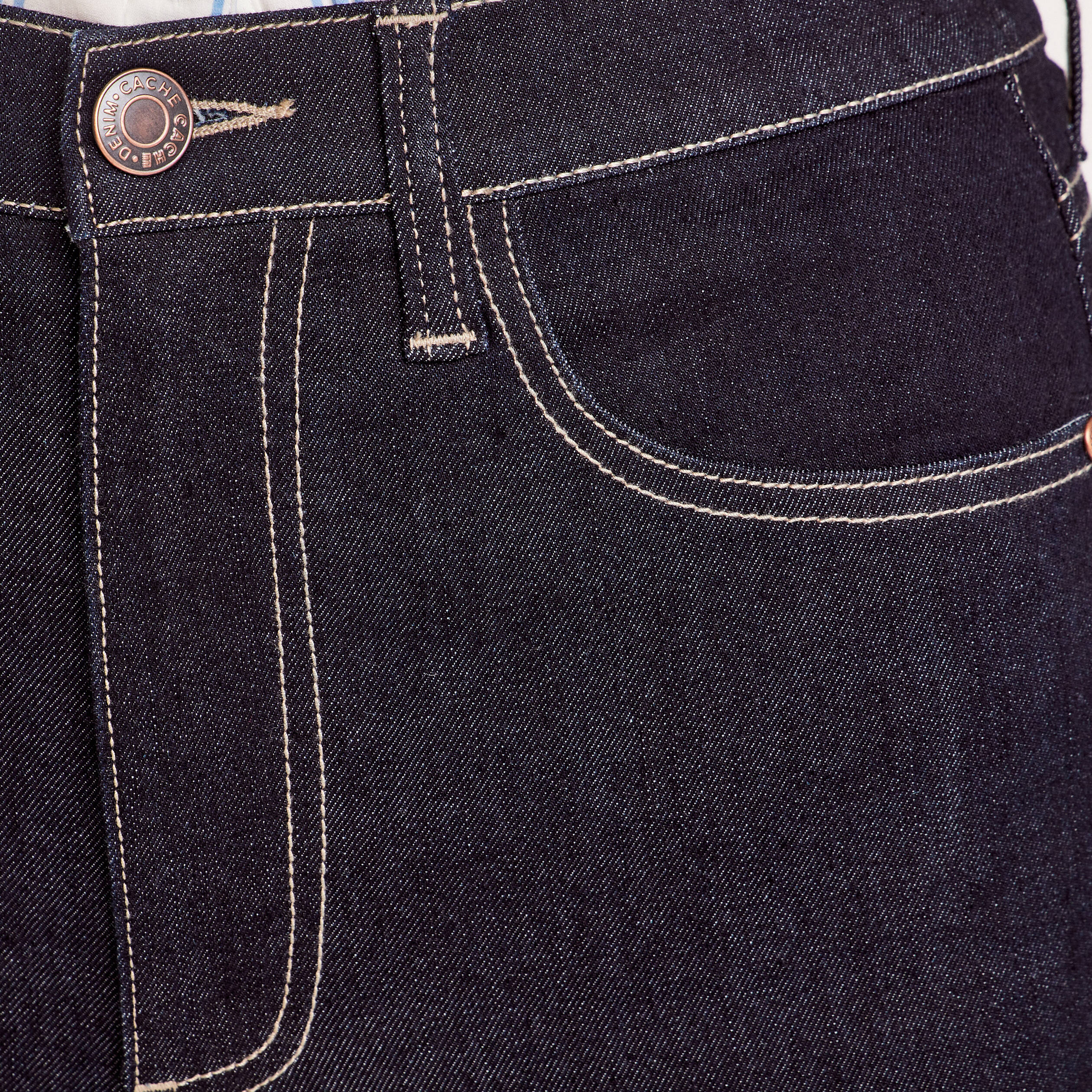 jeans skinny taille elastiquee denim brut femme Jeans skinny taille élastiquée denim brut femme