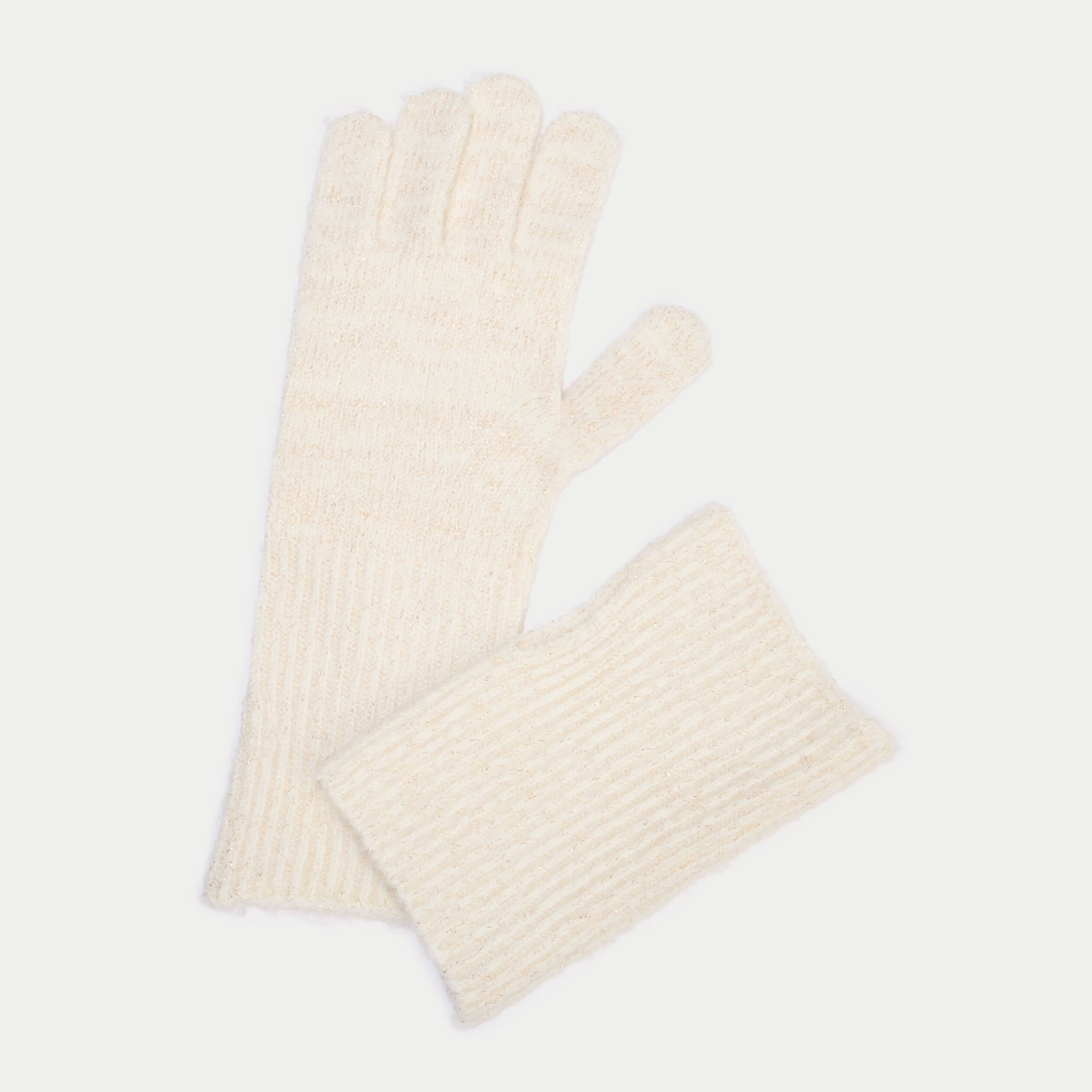 Gants 2-en-1 ivoire femme