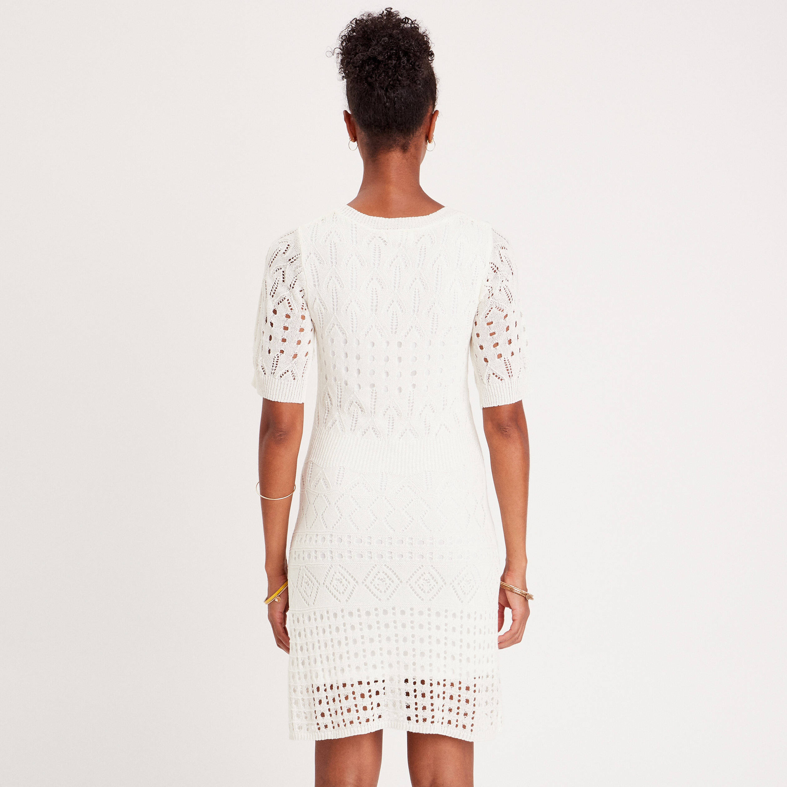 Robe pull ?�vas?�e ajour?�e ecru femme | Vibs