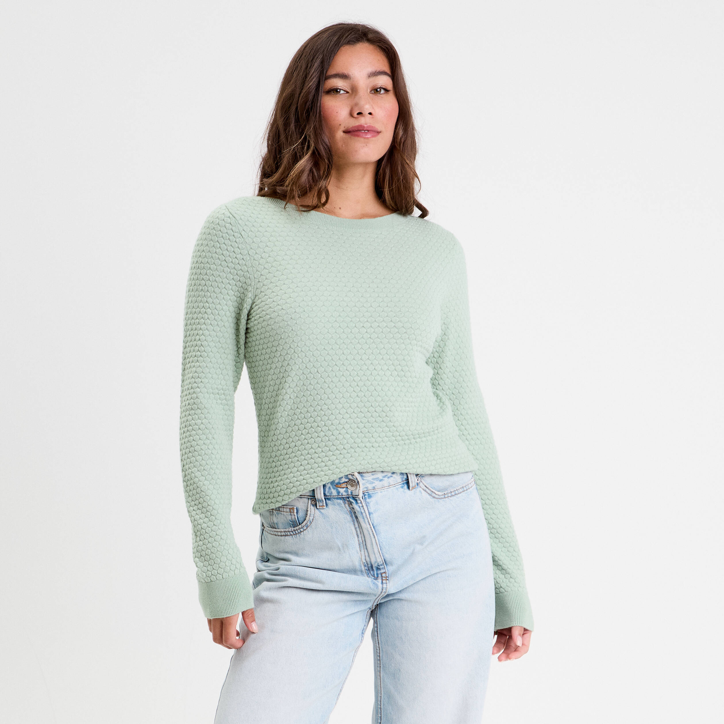 pull col bateau vert pastel femme Pull col bateau vert pastel femme