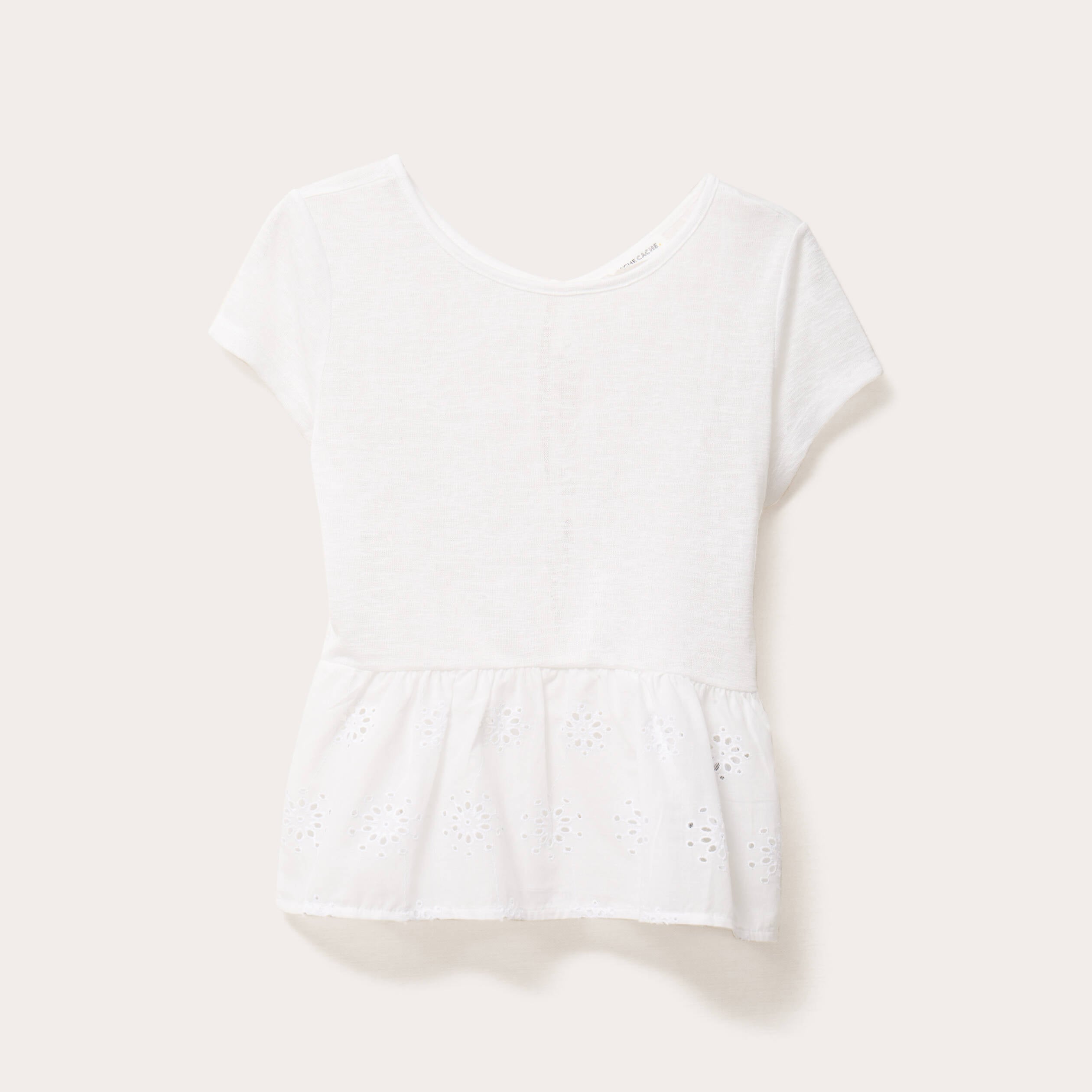T-shirt manches courtes blanc femme