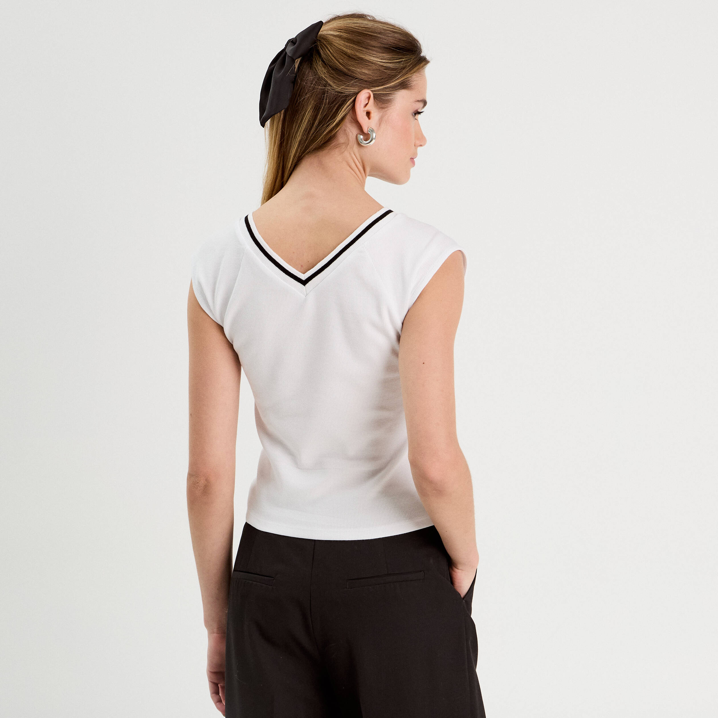 T-shirt manches courtes blanc femme