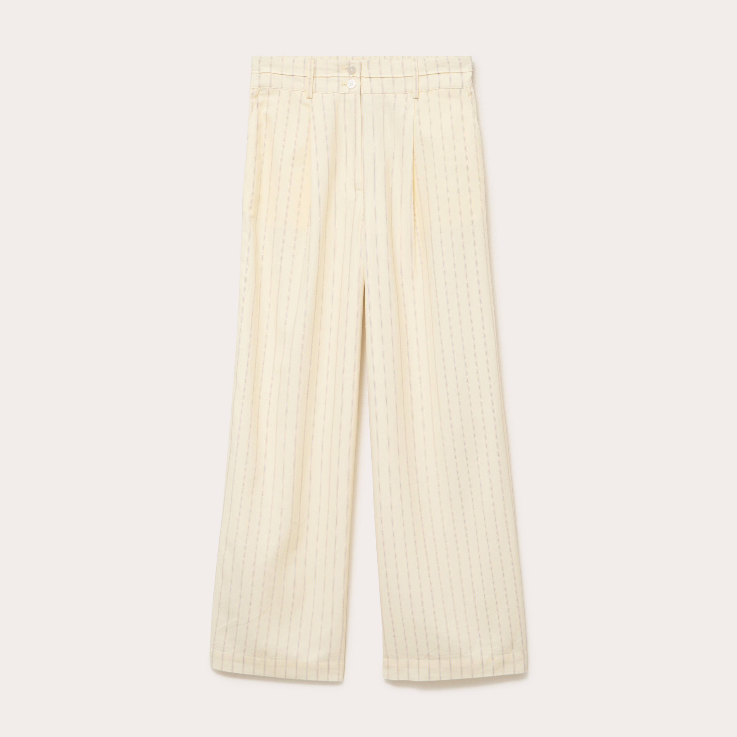 Pantalon large jaune pastel femme