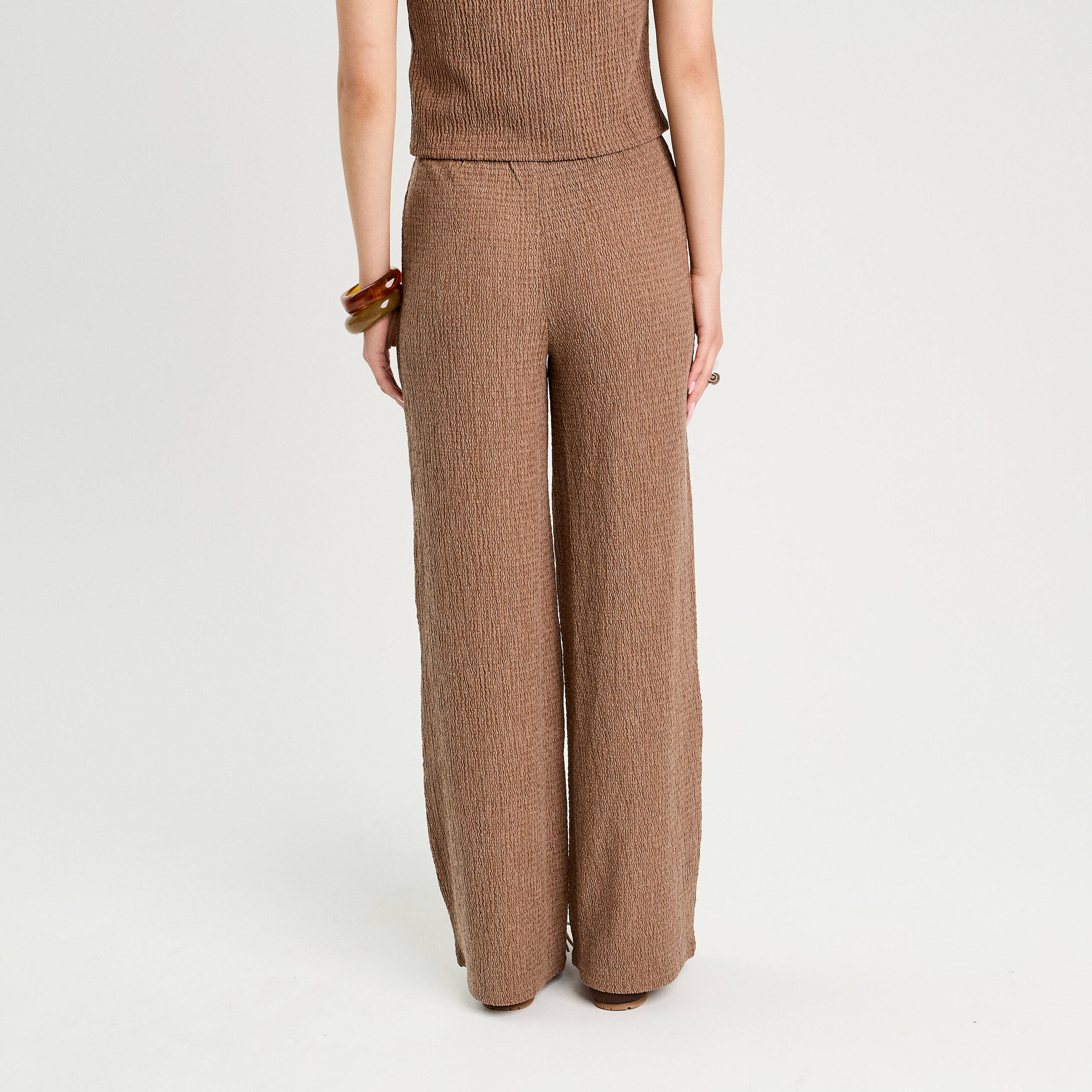 pantalon large marron femme Pantalon large marron femme