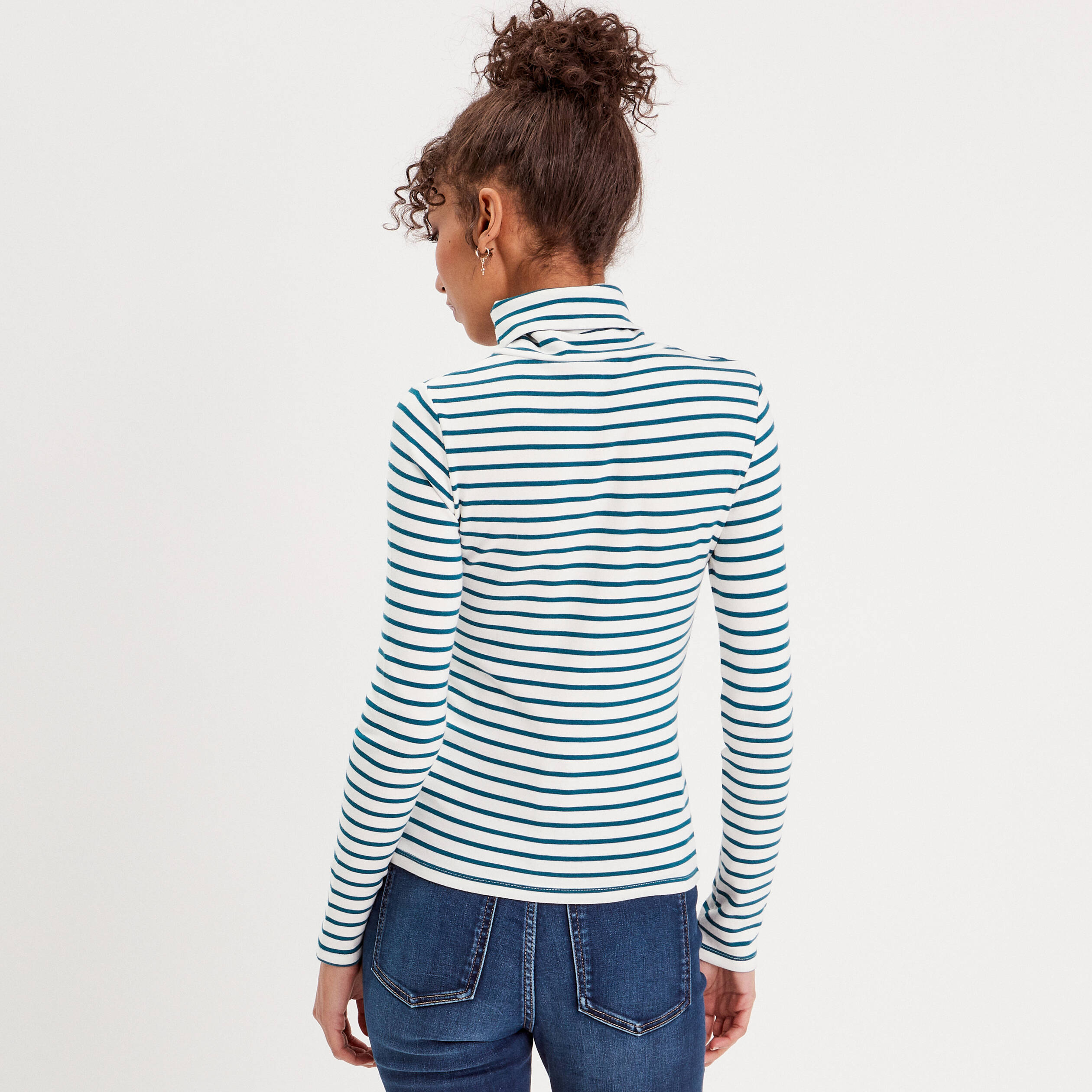 t shirt col roule blanc femme T-shirt col roulé blanc femme