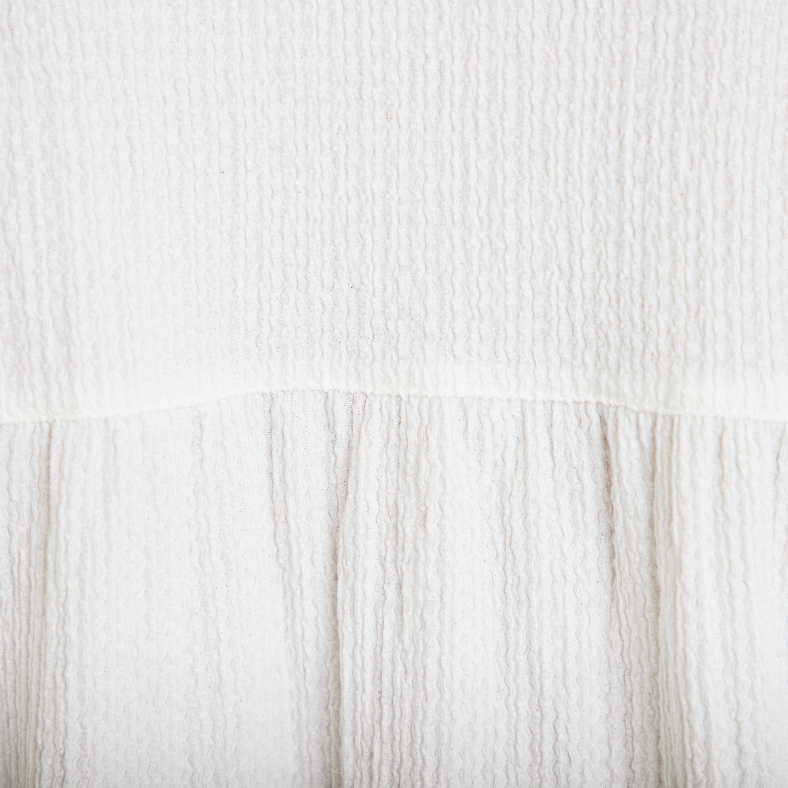 Blouse plastron brod&eacute; manches courtes ecru femme