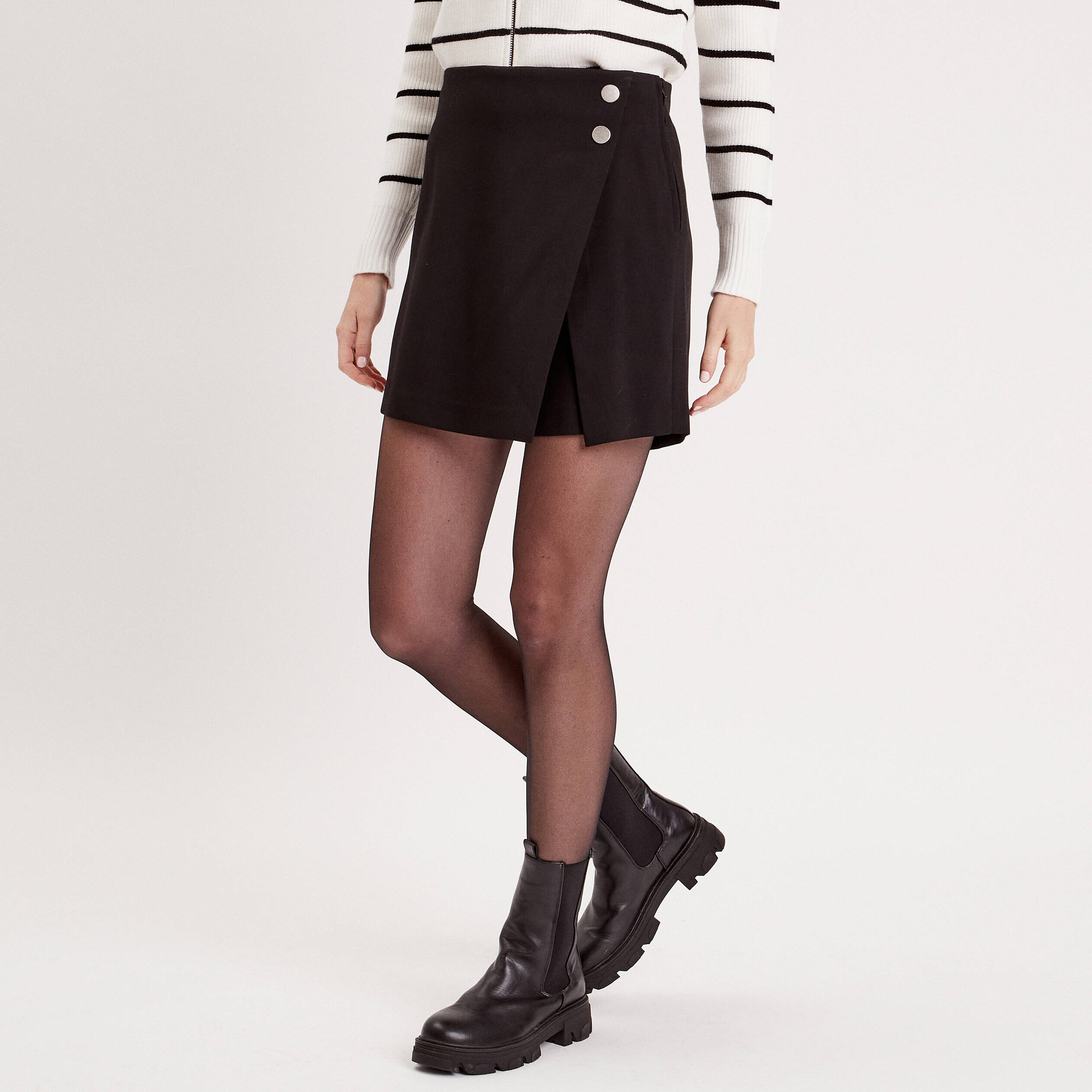 jupe short evasee noir femme Jupe-short évasée noir femme