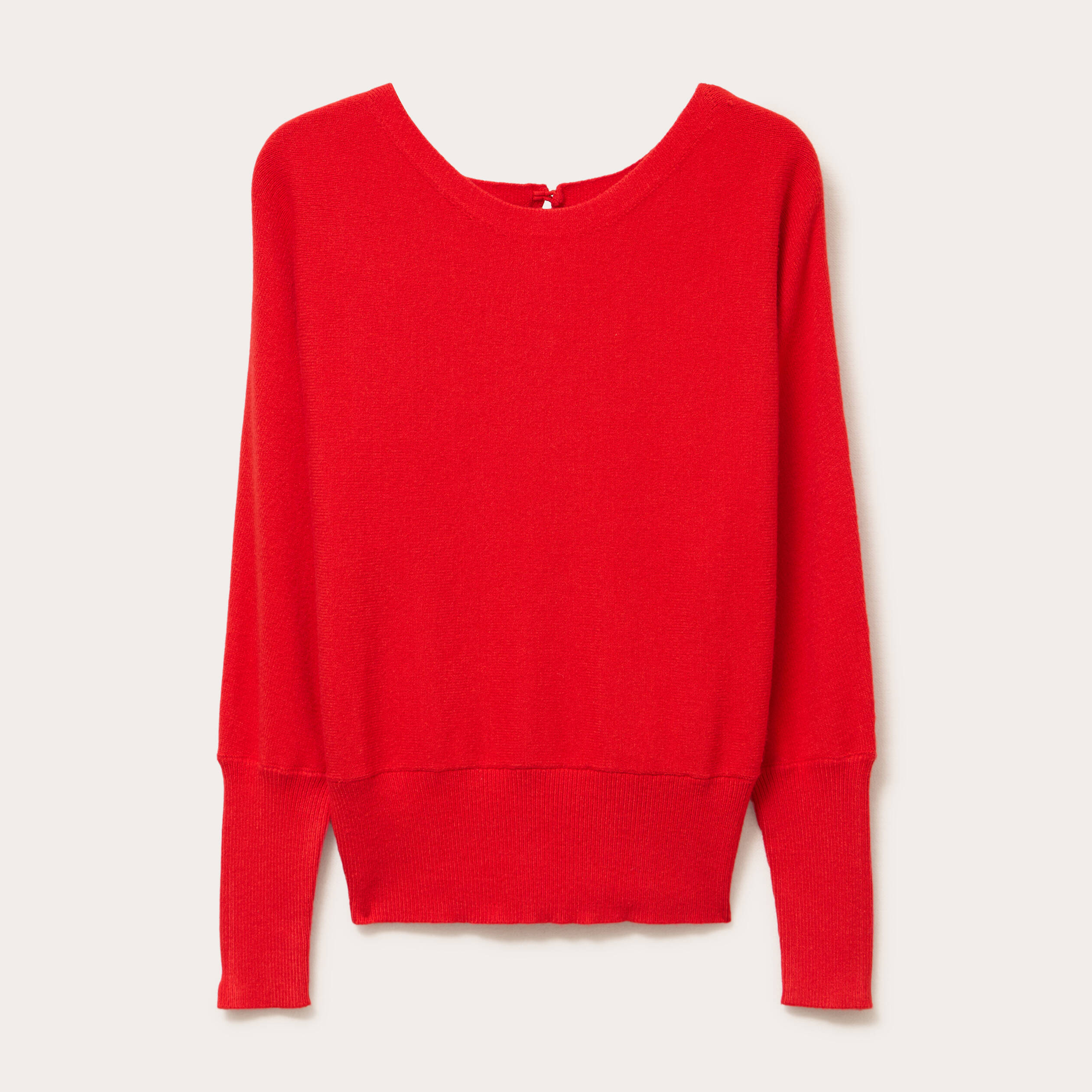 Pull manches chauves-souris rouge femme