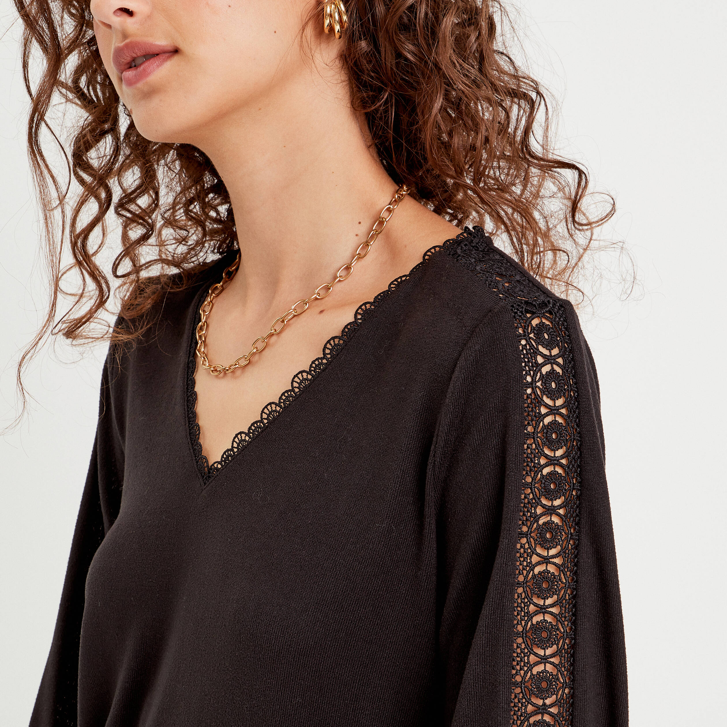 T-shirt manches longues noir femme