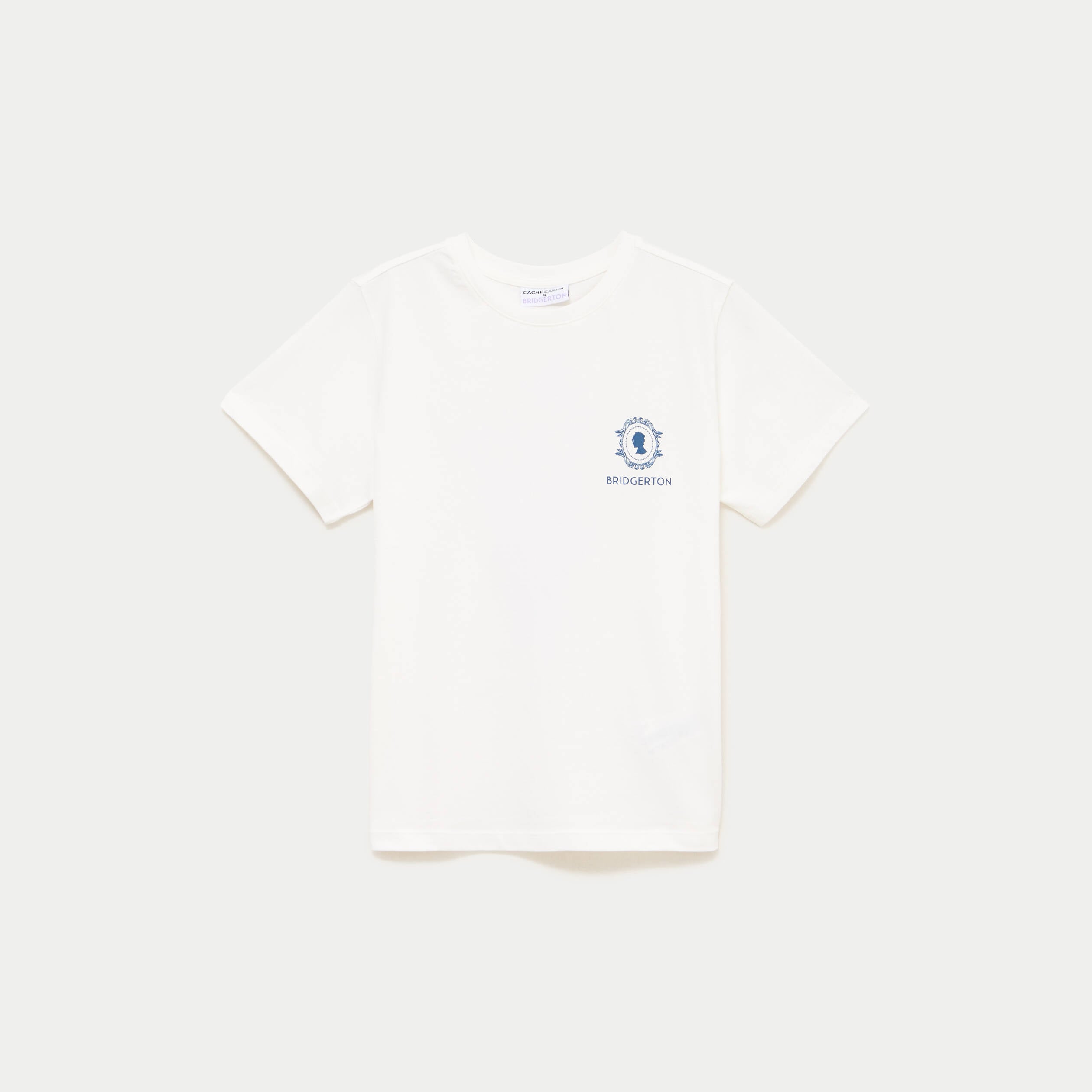 T-shirt imprim&eacute; fleurs Bridgerton ecru femme