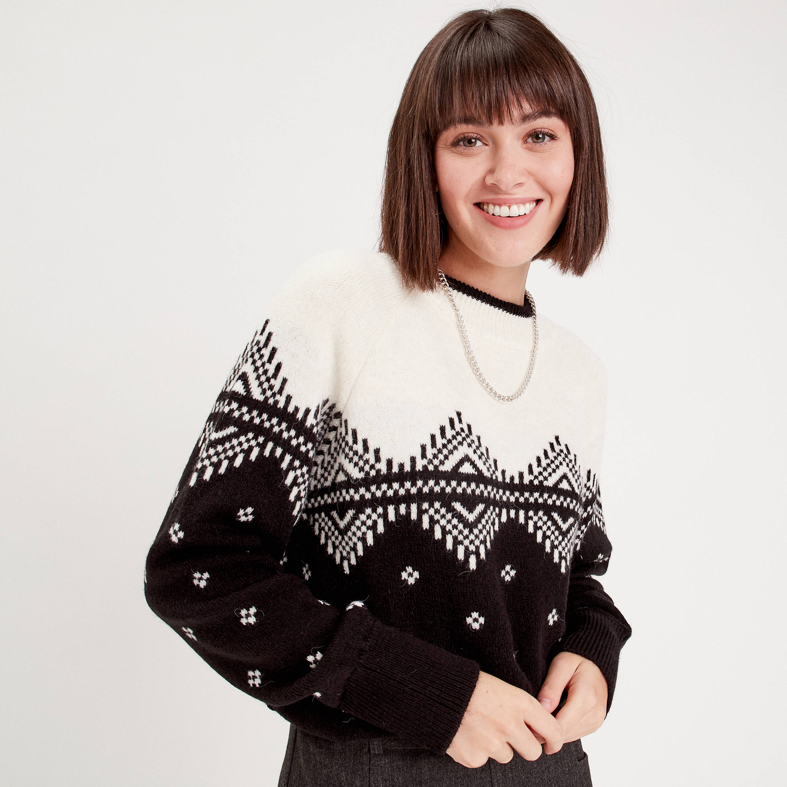 pull manches longues col rond noir femme Pull manches longues col rond noir femme