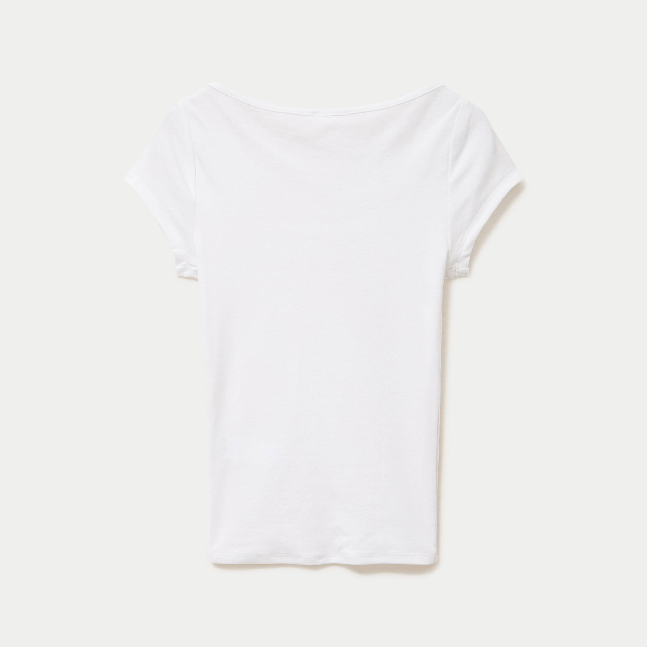 T-shirt ajust&eacute; manches courtes blanc femme