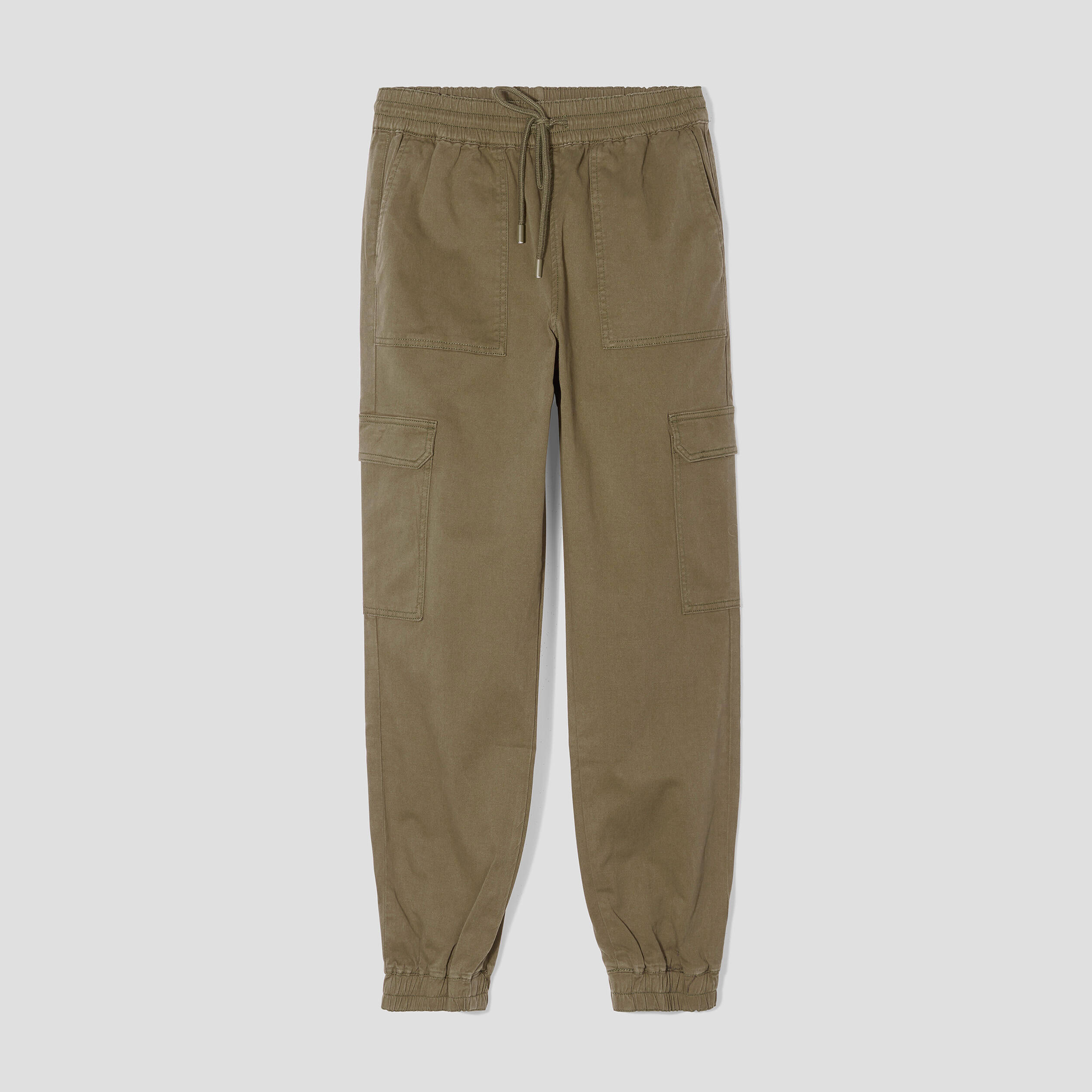 Pantalon cargo slim vert fonc&eacute; femme