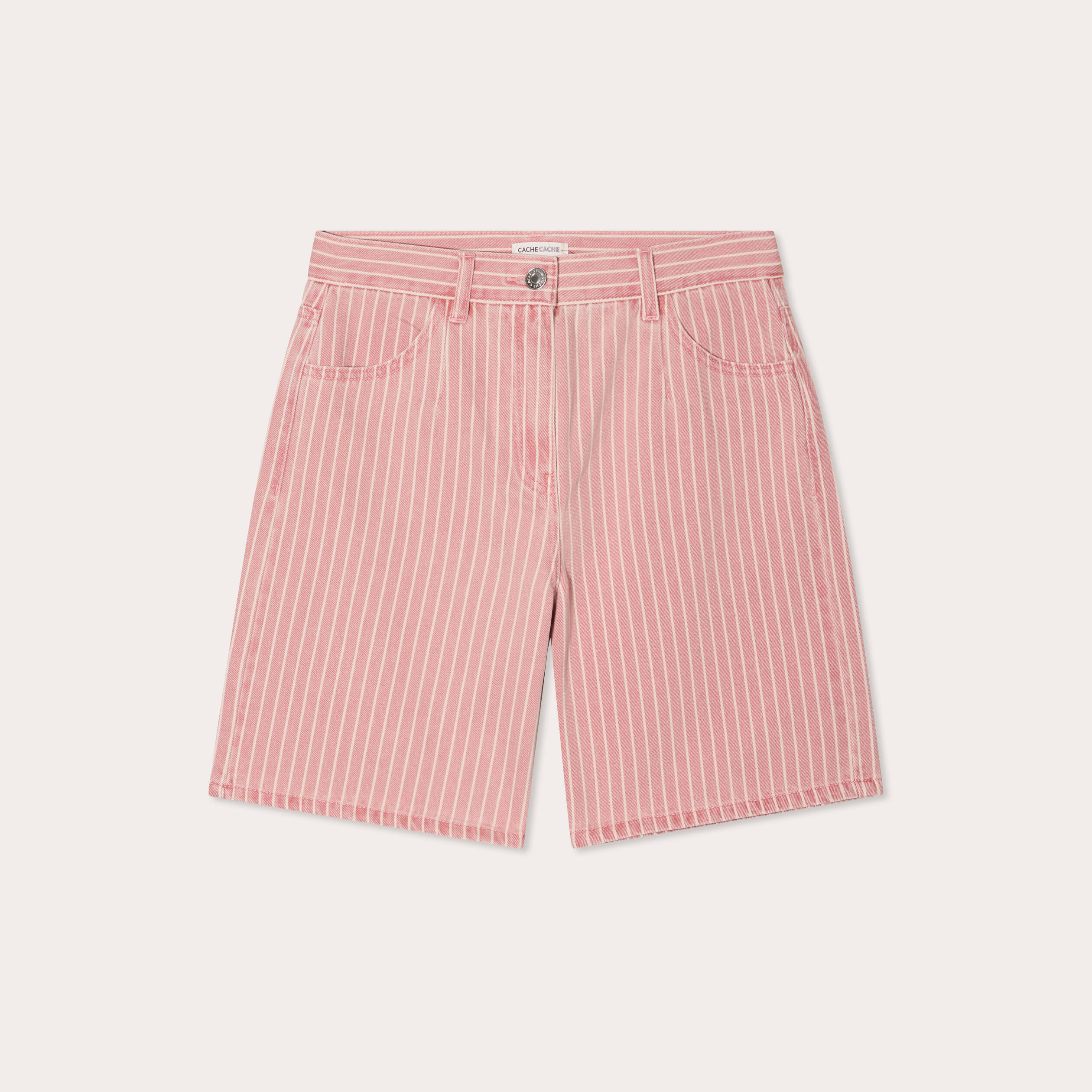 Bermuda large rose clair femme