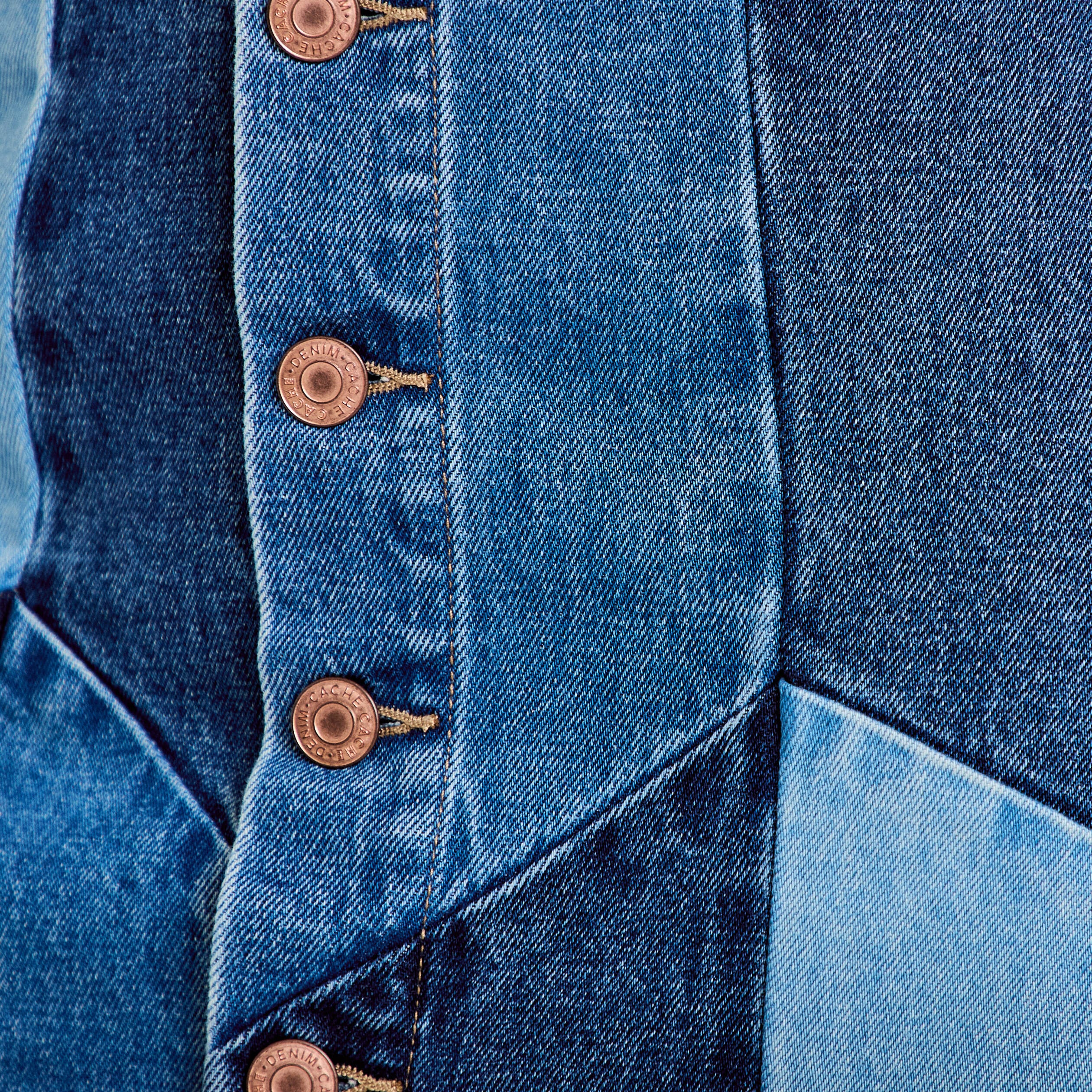 Jupe courte &eacute;vas&eacute;e taille haute en jean denim double stone femme