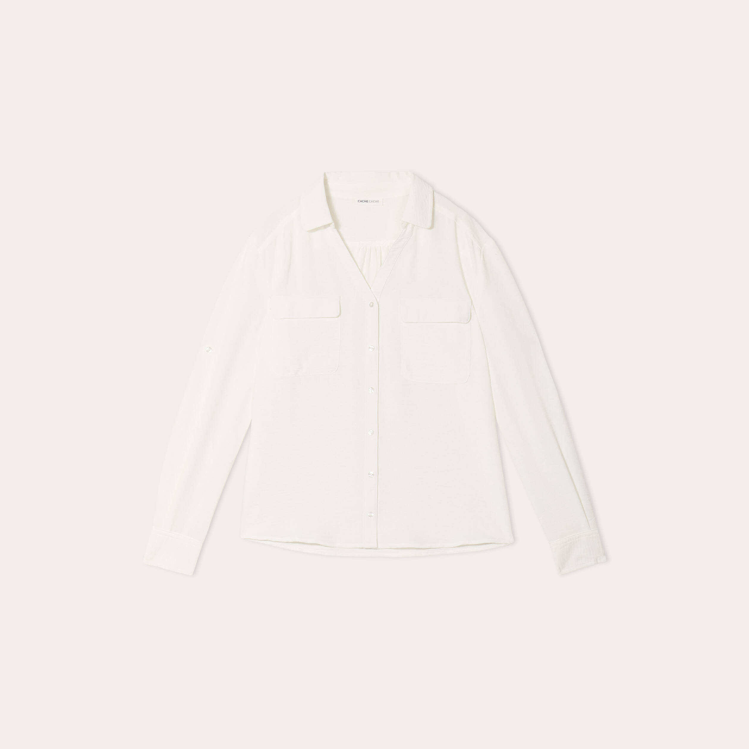 chemise manches longues ecru femme Chemise manches longues ecru femme