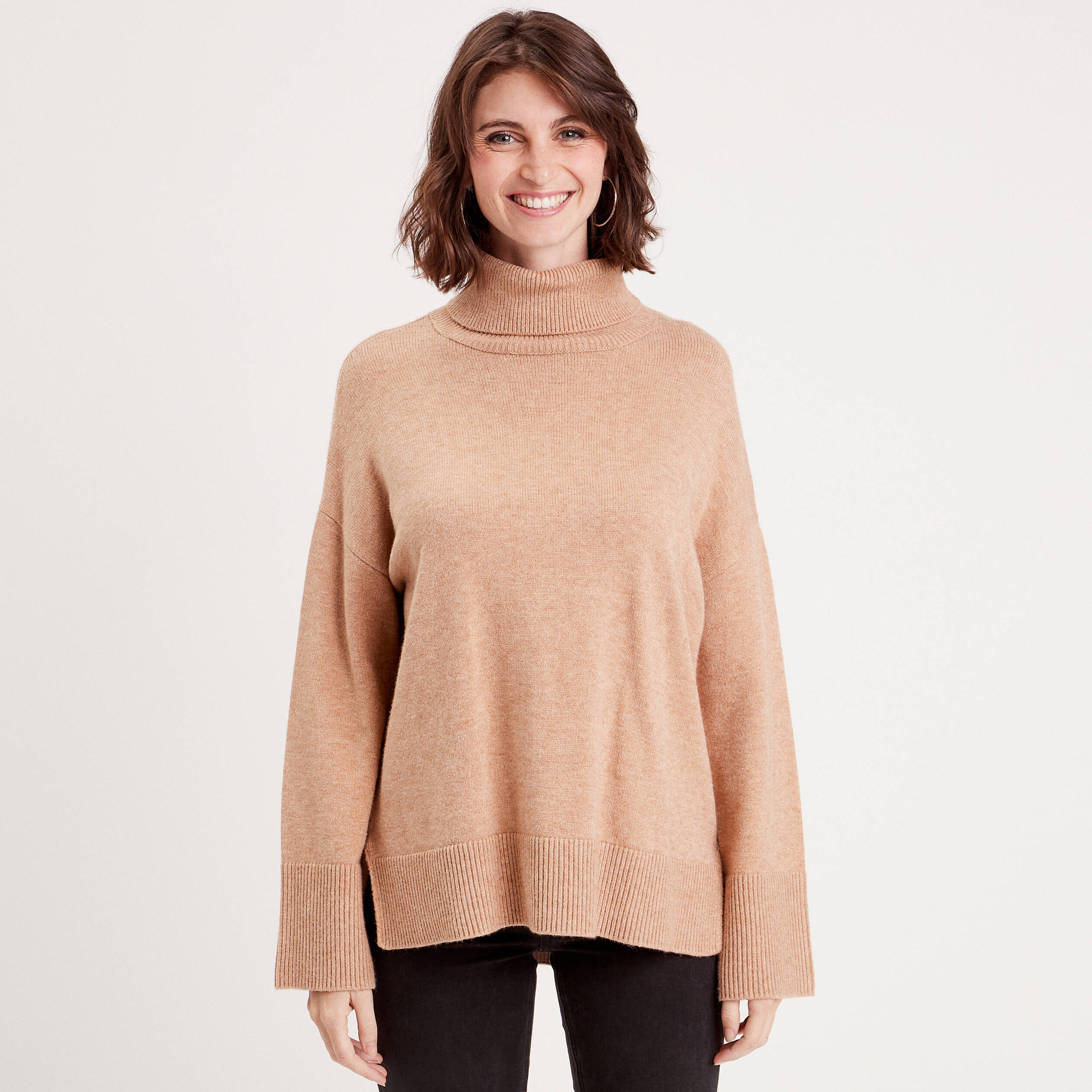 Pull oversize Femme - Ocre