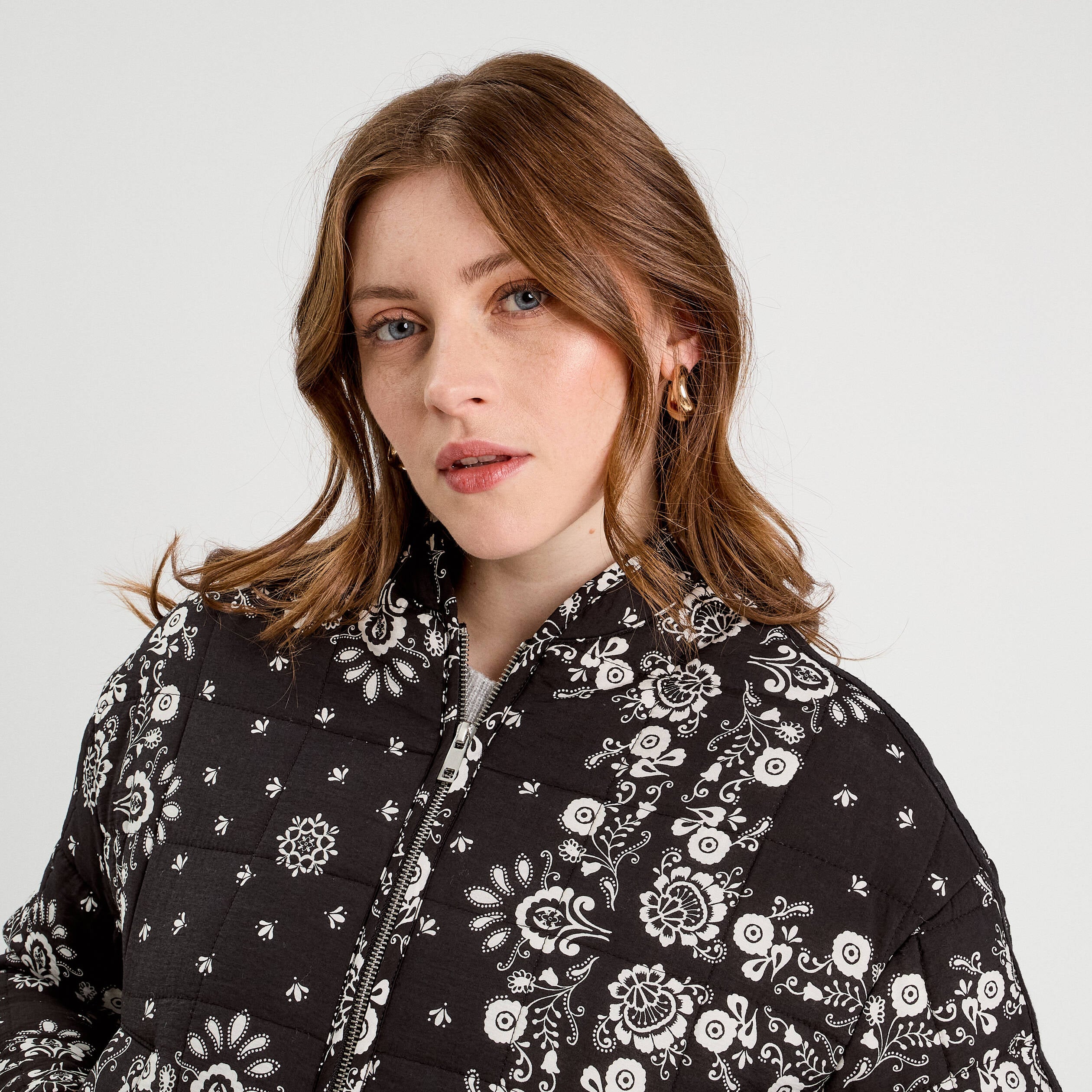 Veste matelass&eacute;e zipp&eacute;e noir femme
