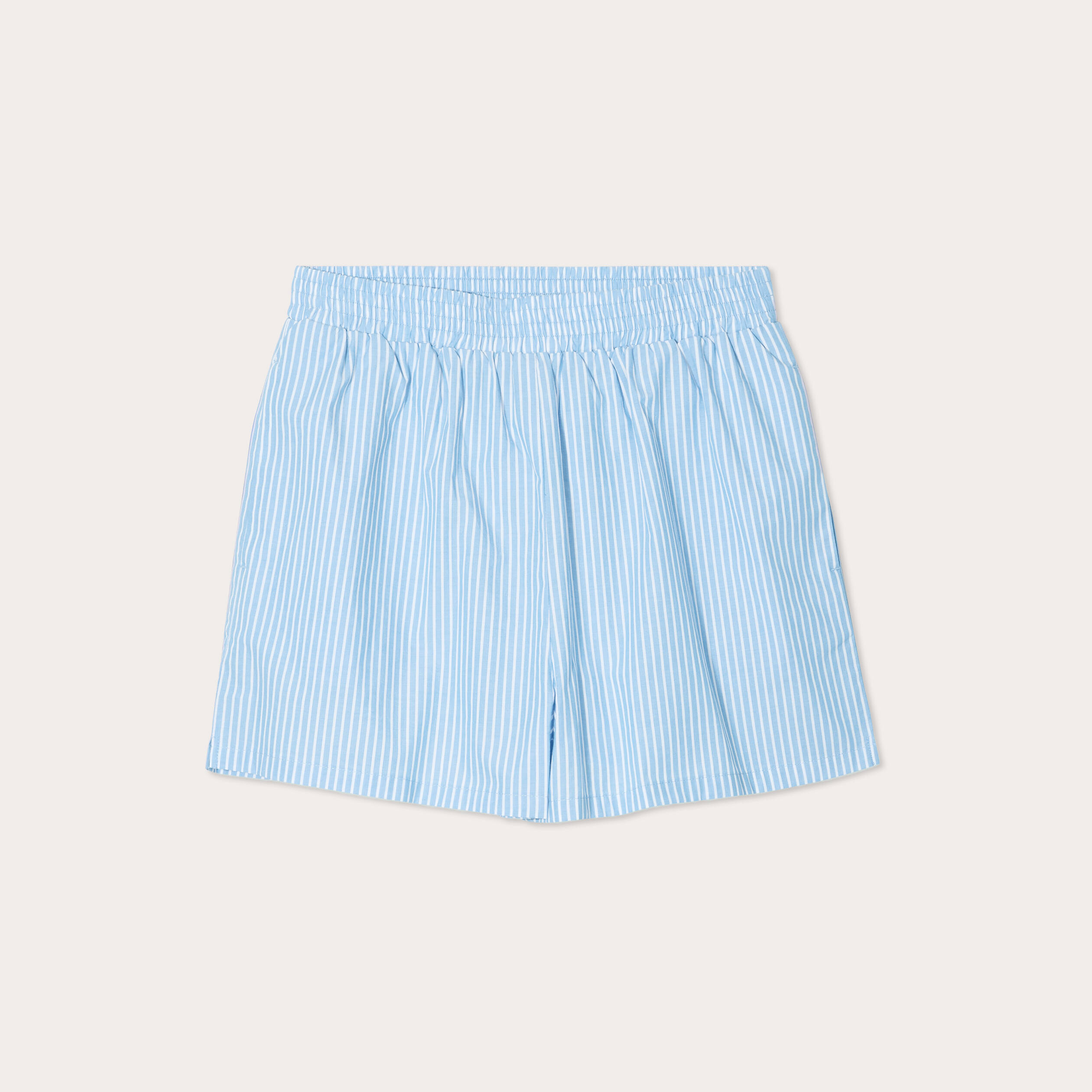 Short droit bleu femme