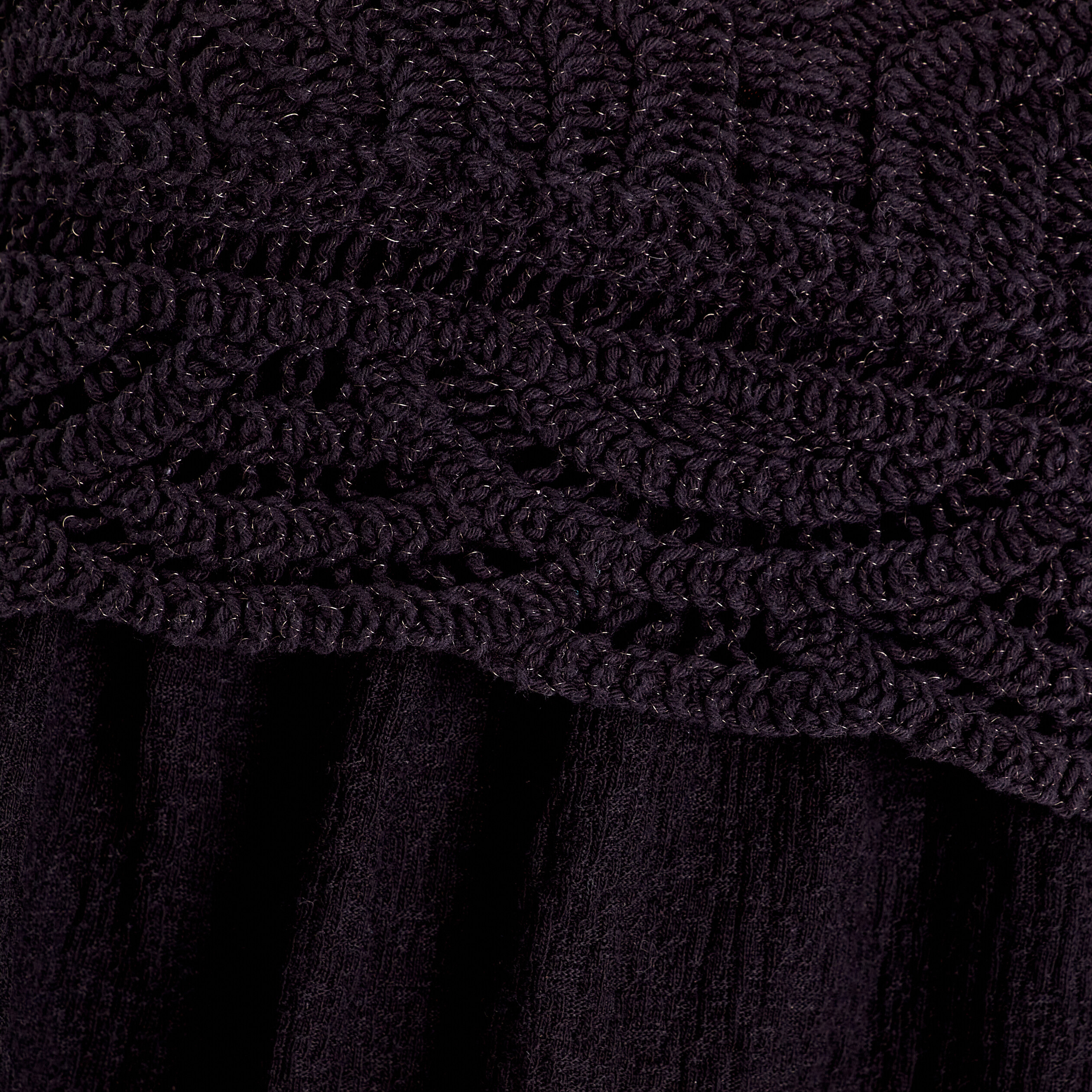 D&eacute;bardeur col aspect crochet noir femme