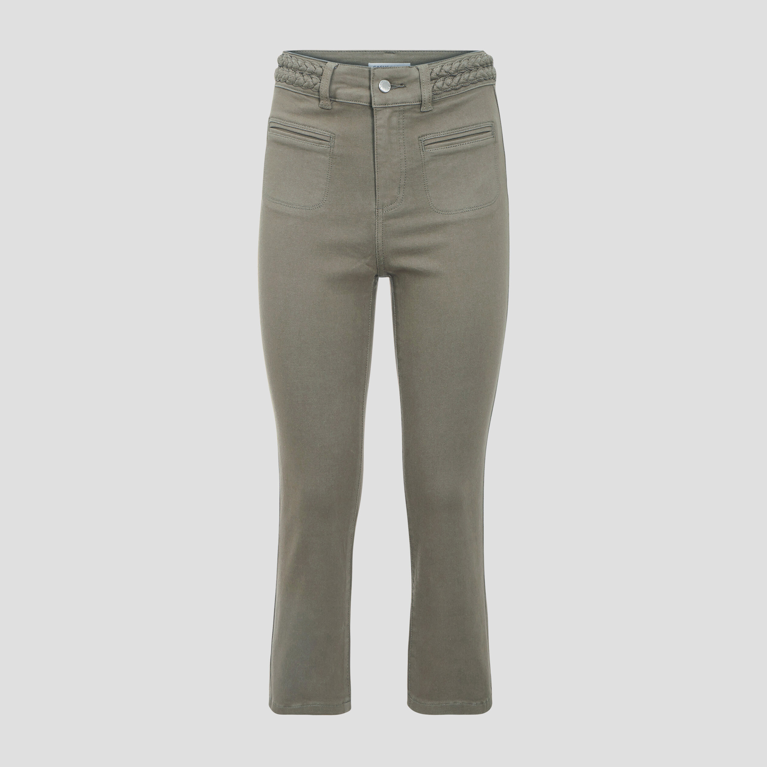 Jeans slim 7 8 me vert kaki femme Vibs