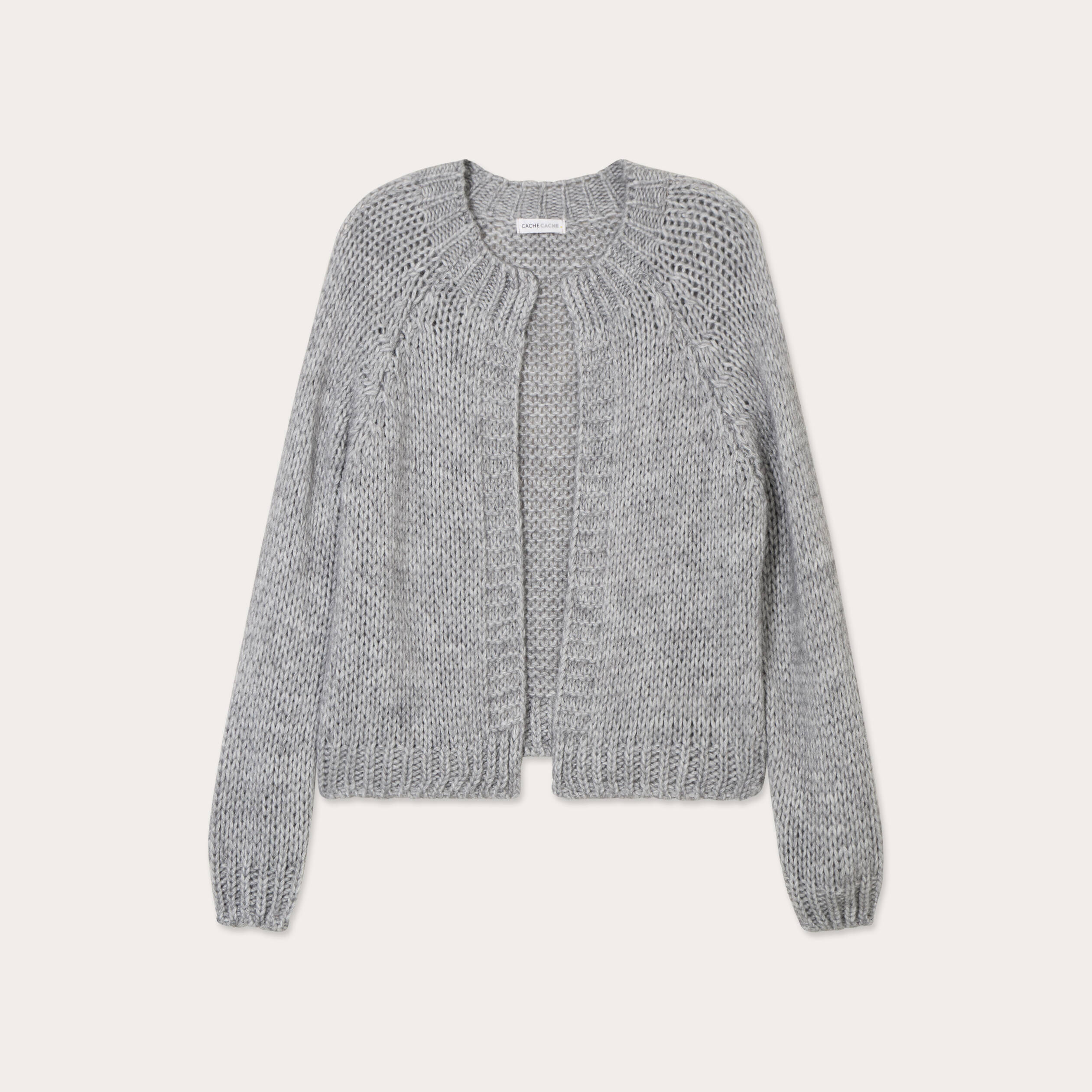 gilet manches longues gris clair femme Gilet manches longues gris clair femme