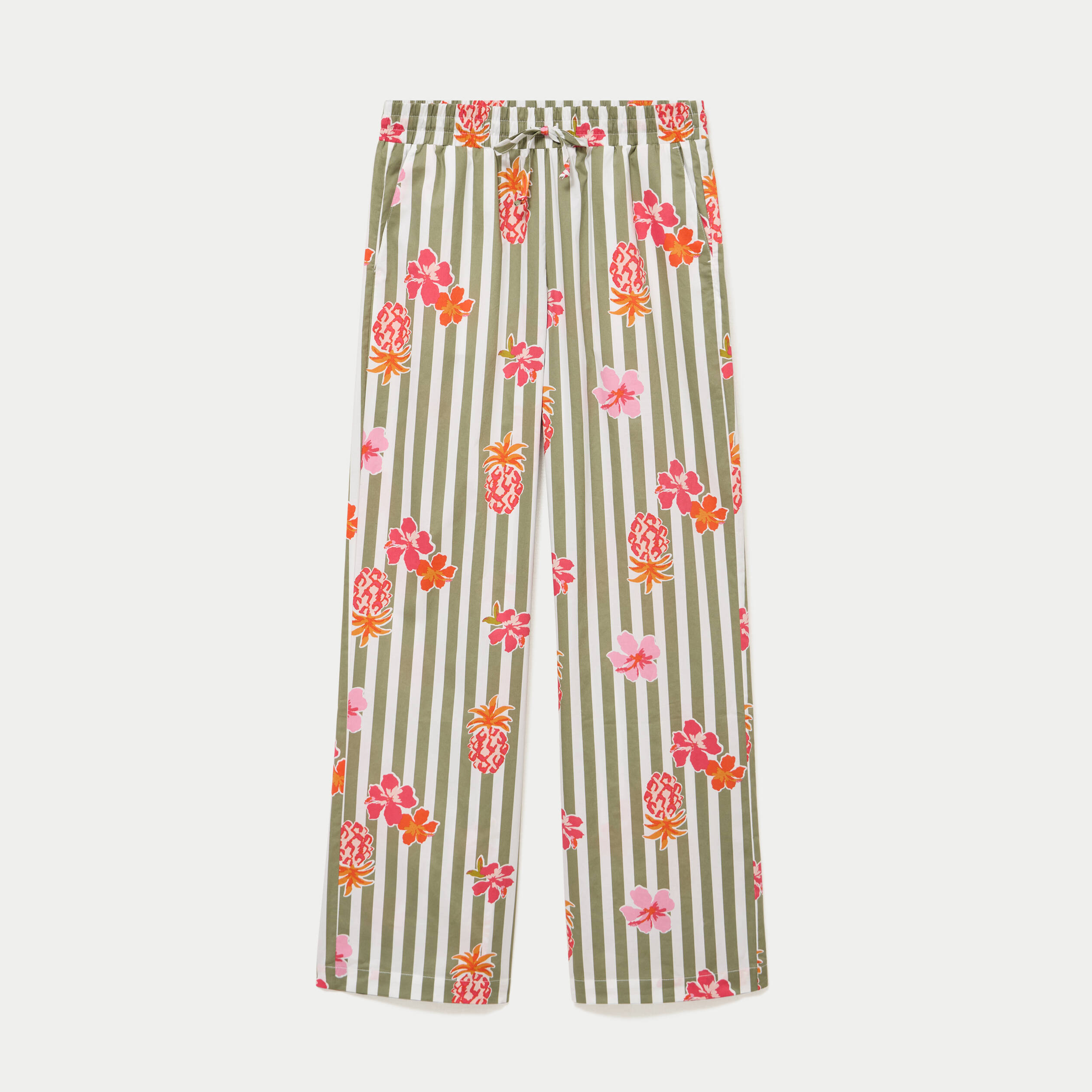 Pantalon large taille standard blanc femme