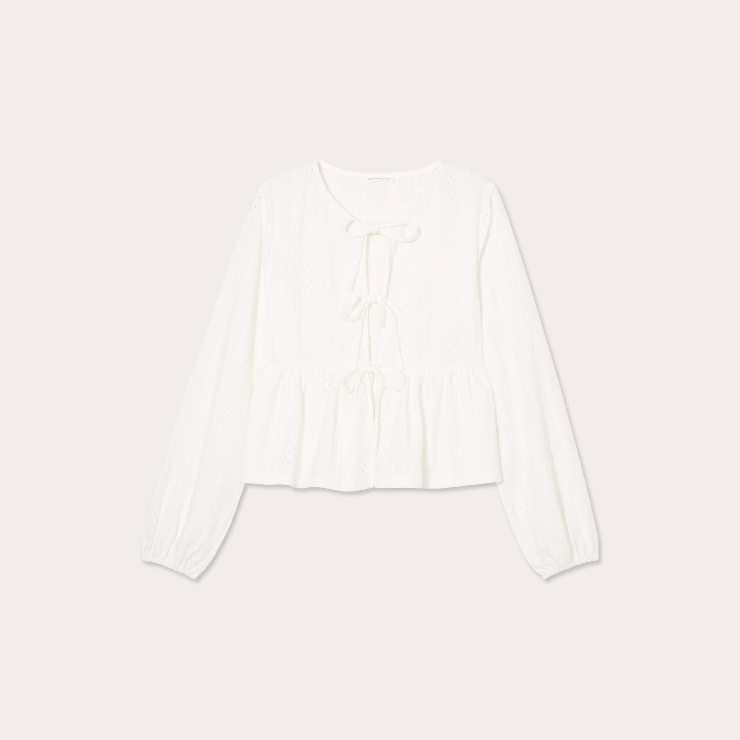 Blouse broderie anglaise ecru femme