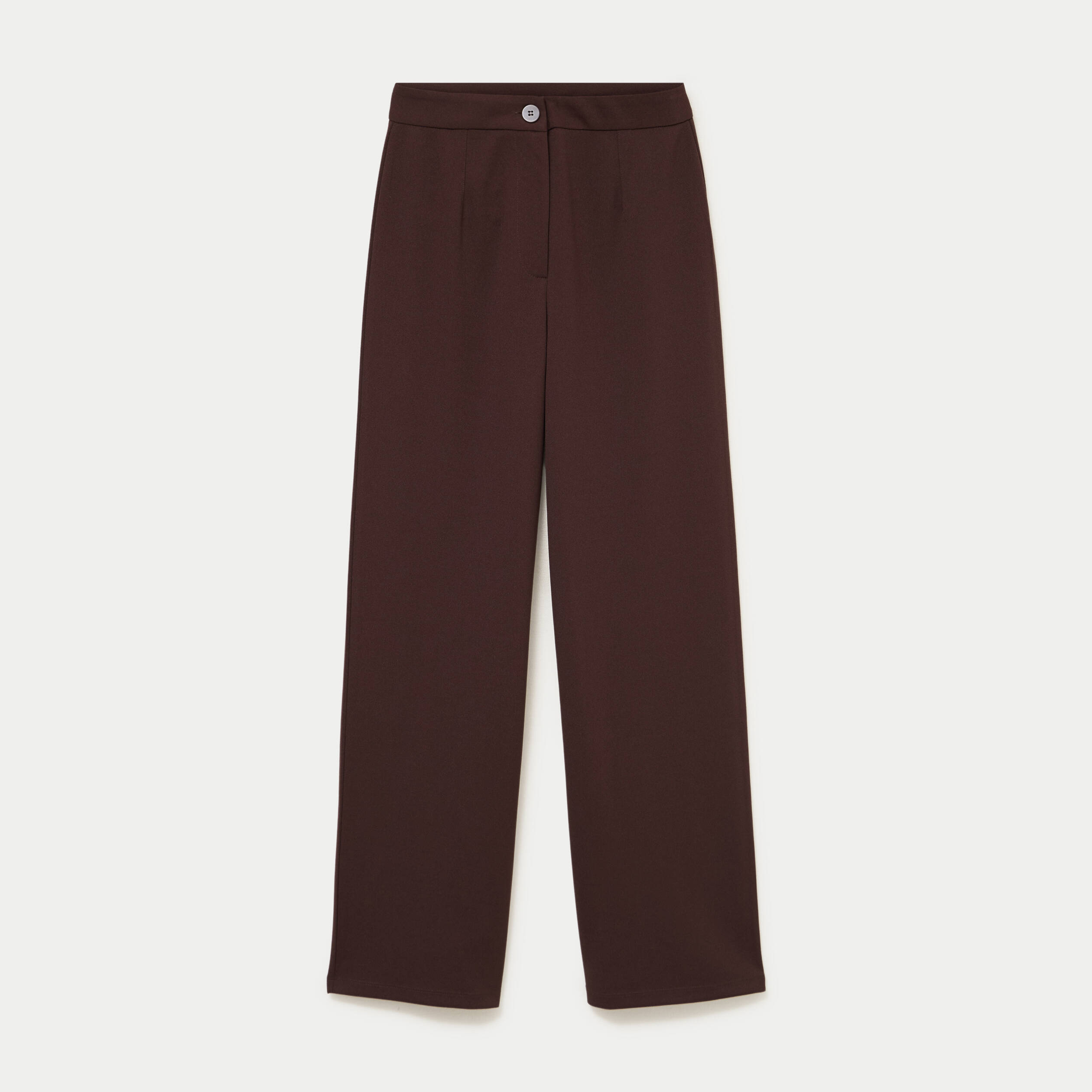 Pantalon large marron fonc&eacute; femme