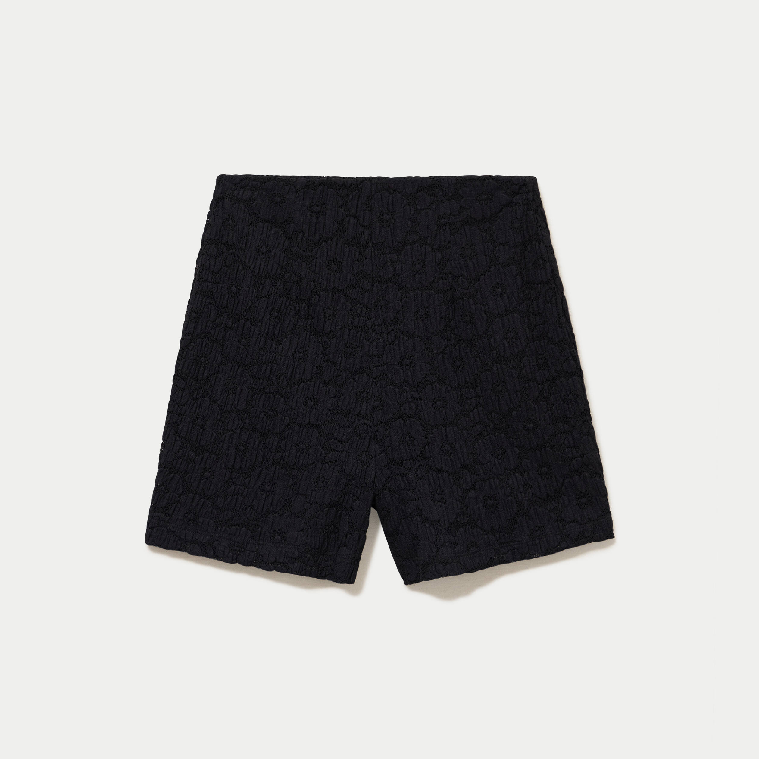 Jupe-short &eacute;vas&eacute;e en maille noir femme