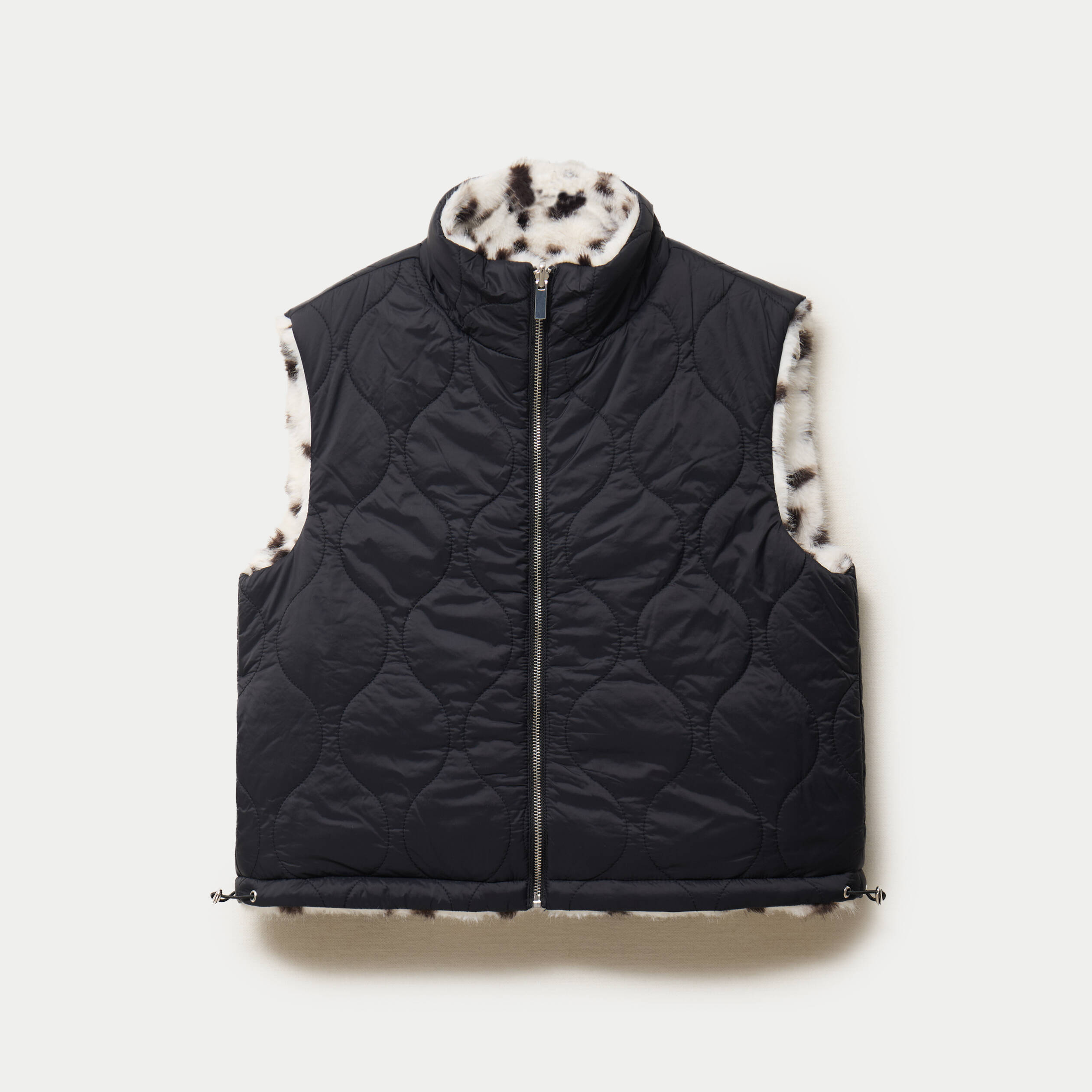 Veste sans manches col montant noir femme