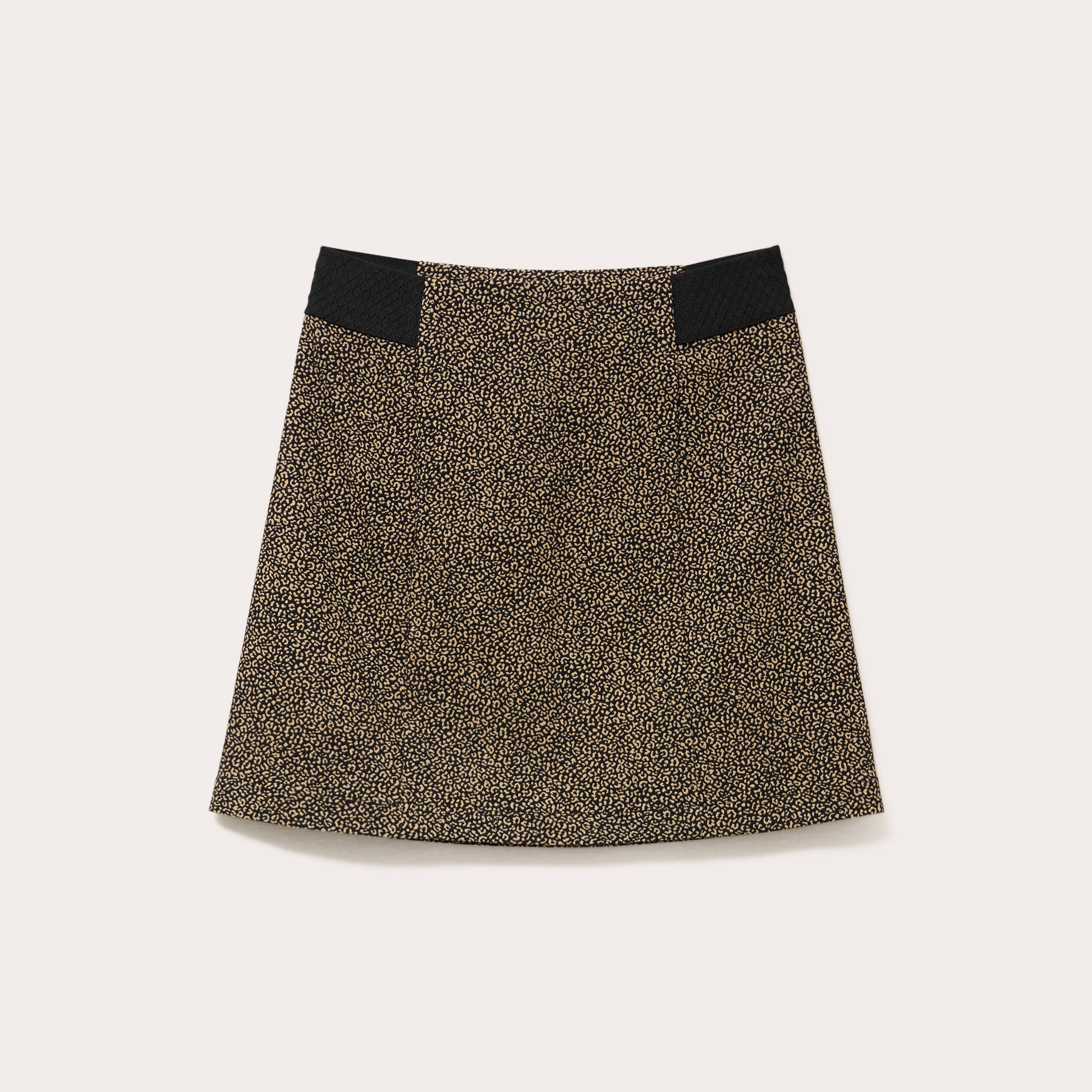 Jupe trap&egrave;ze courte taille standard noir femme