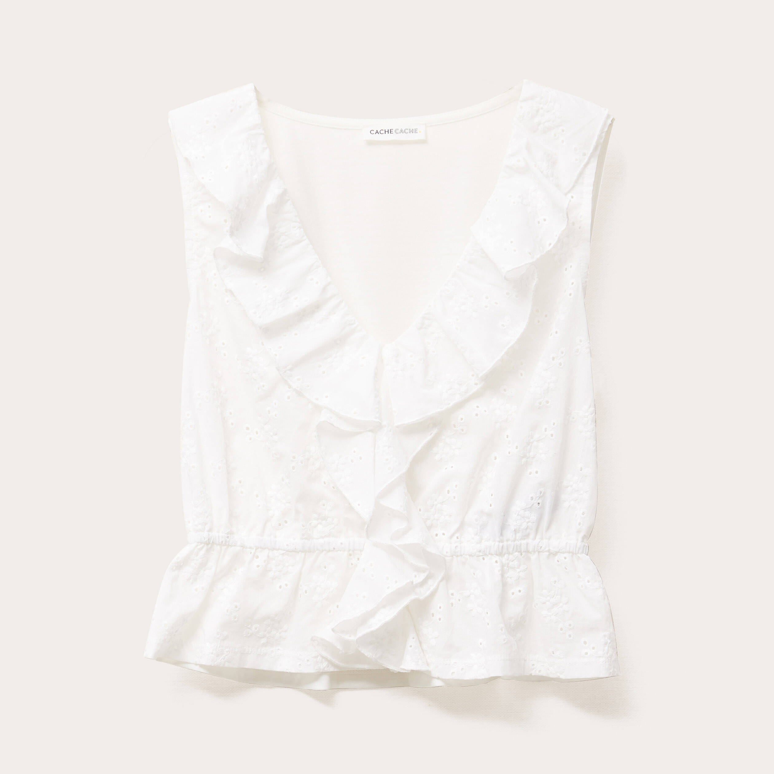 blouse sans manches ecru femme Blouse sans manches ecru femme