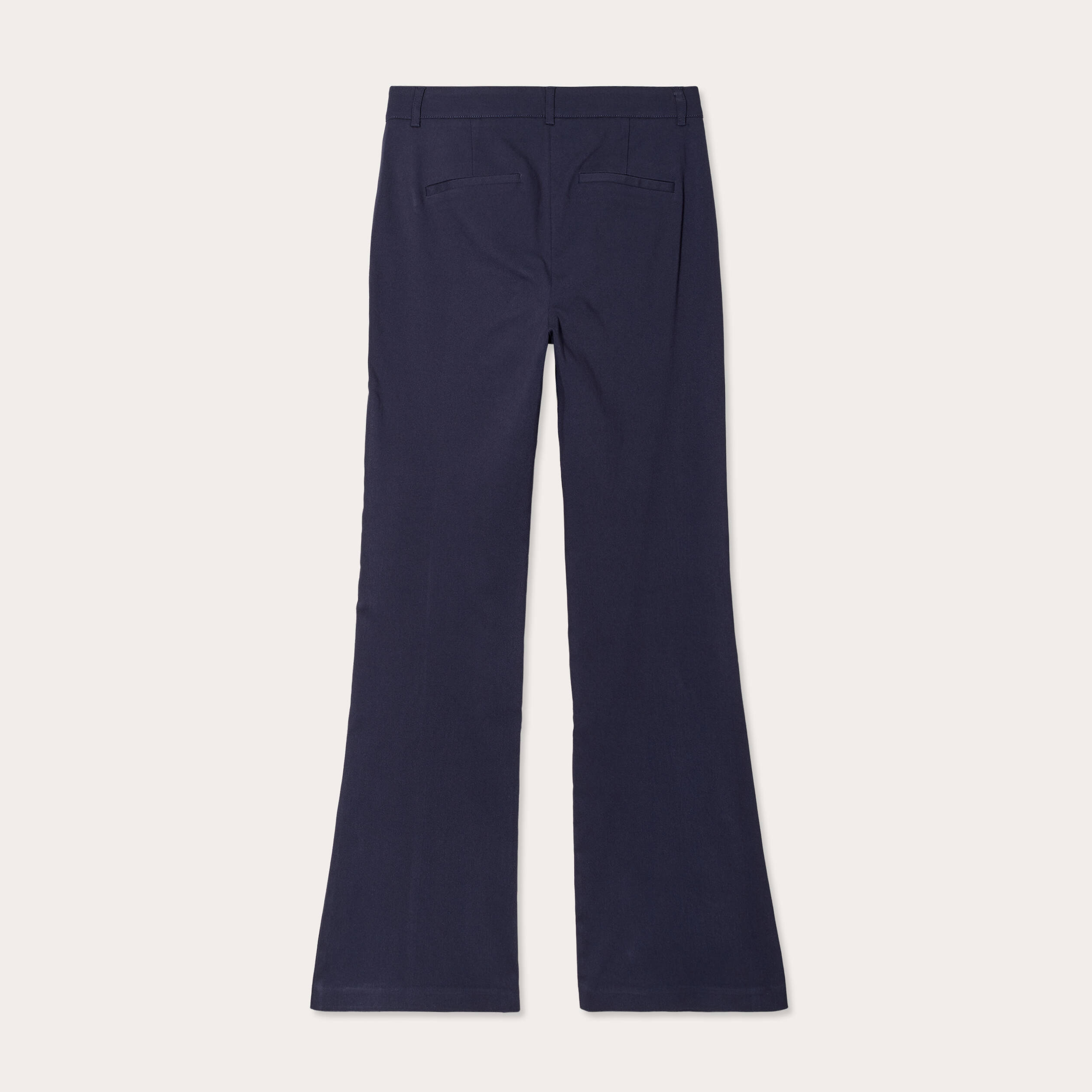 Pantalon bootcut &agrave; pont bleu marine femme