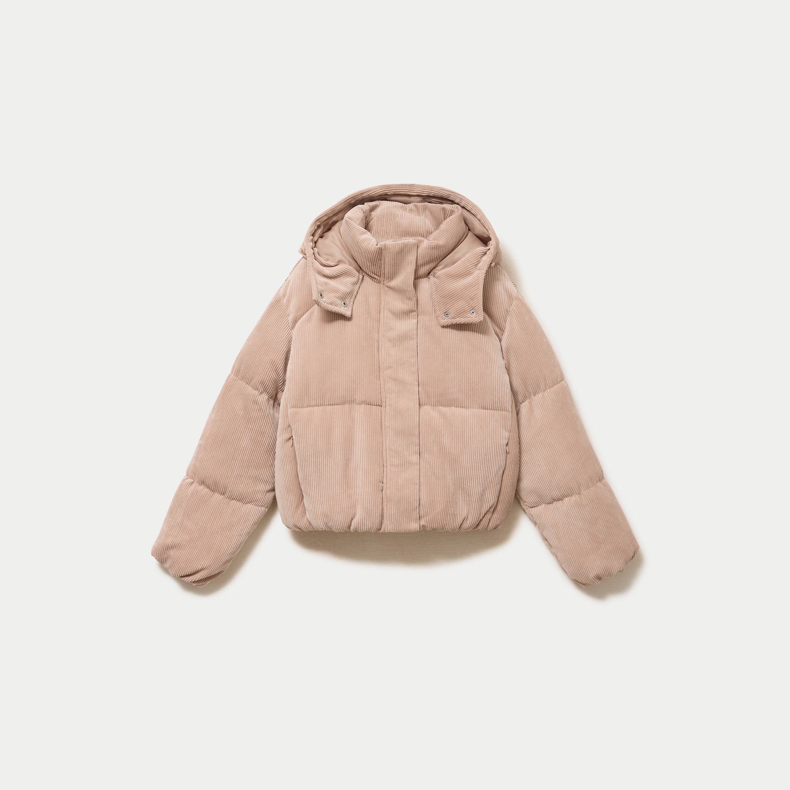 Doudoune r&eacute;versible courte velours beige femme