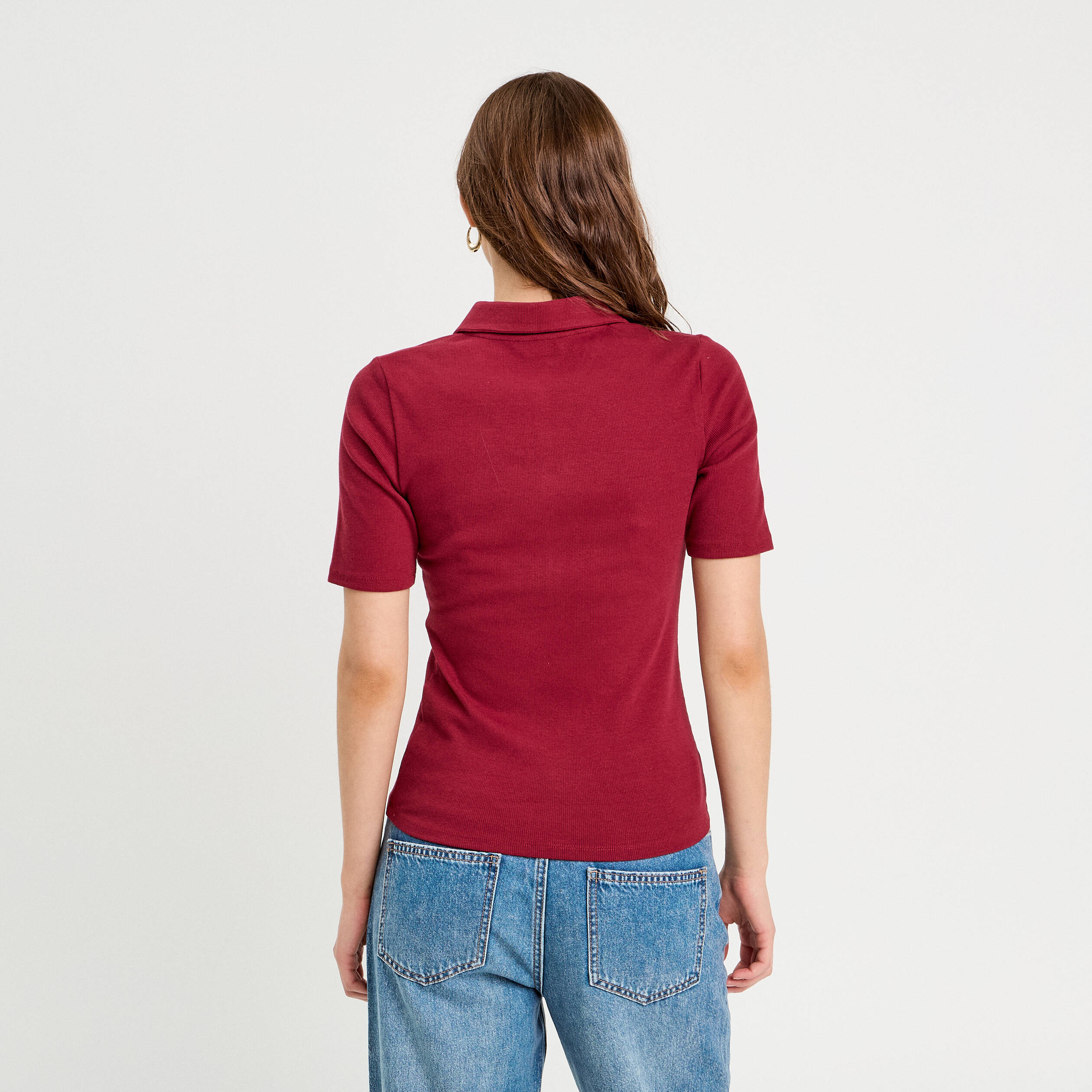 polo manches courtes rouge fonce femme Polo manches courtes rouge foncé femme
