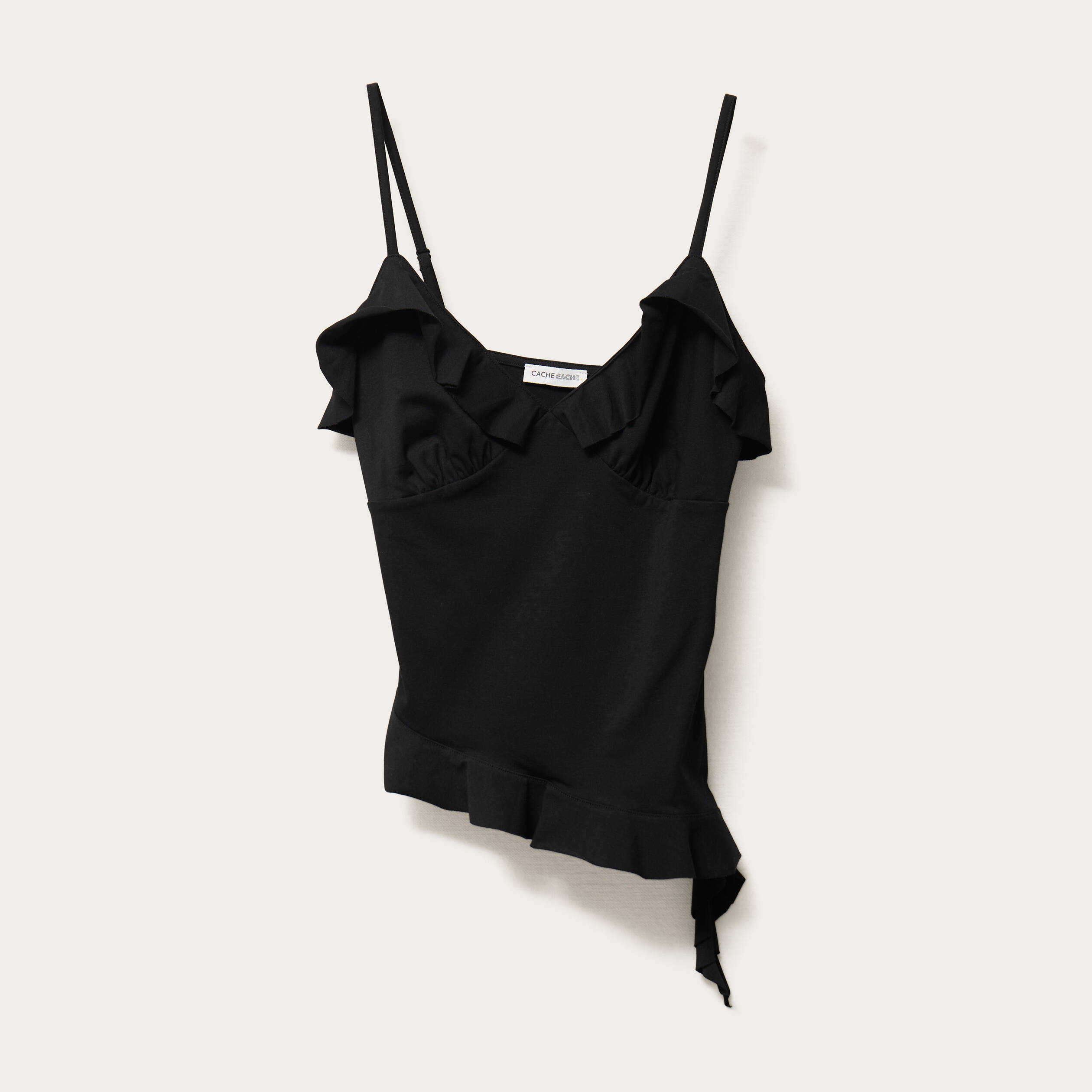 debardeur asymetrique noir femme Débardeur asymétrique noir femme