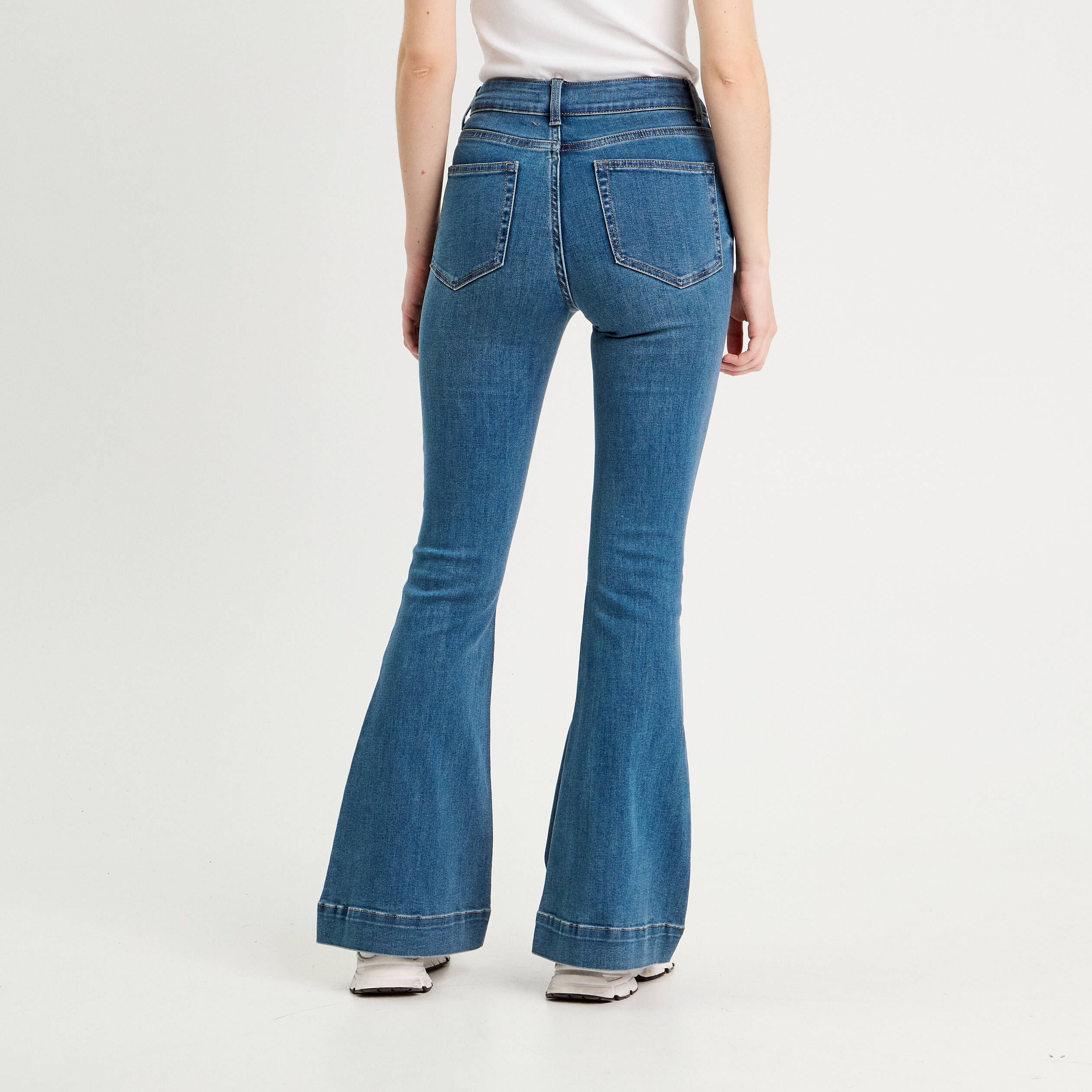 Jeans flare denim stone femme