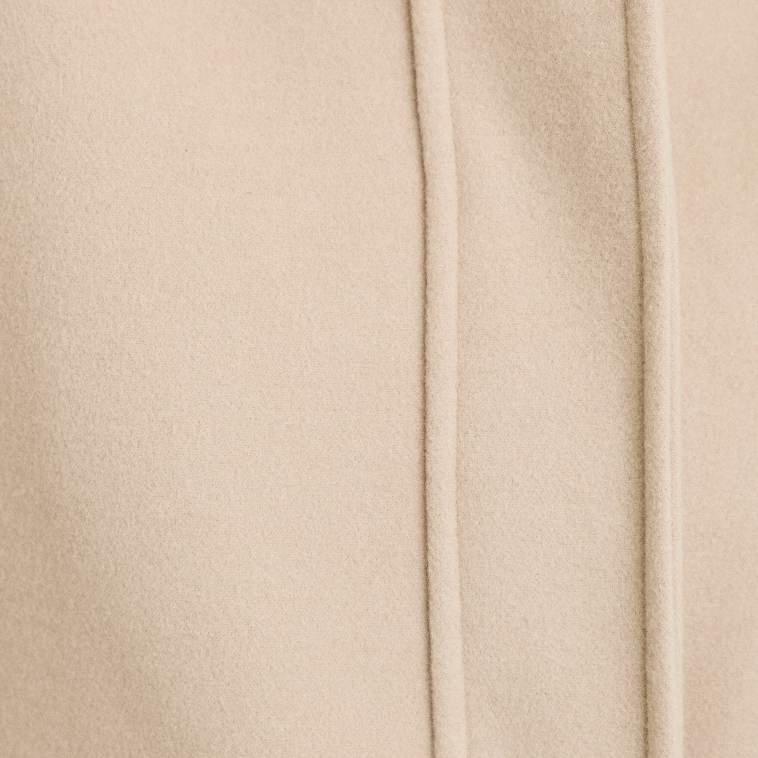 Manteau mi-long &agrave; capuche beige femme