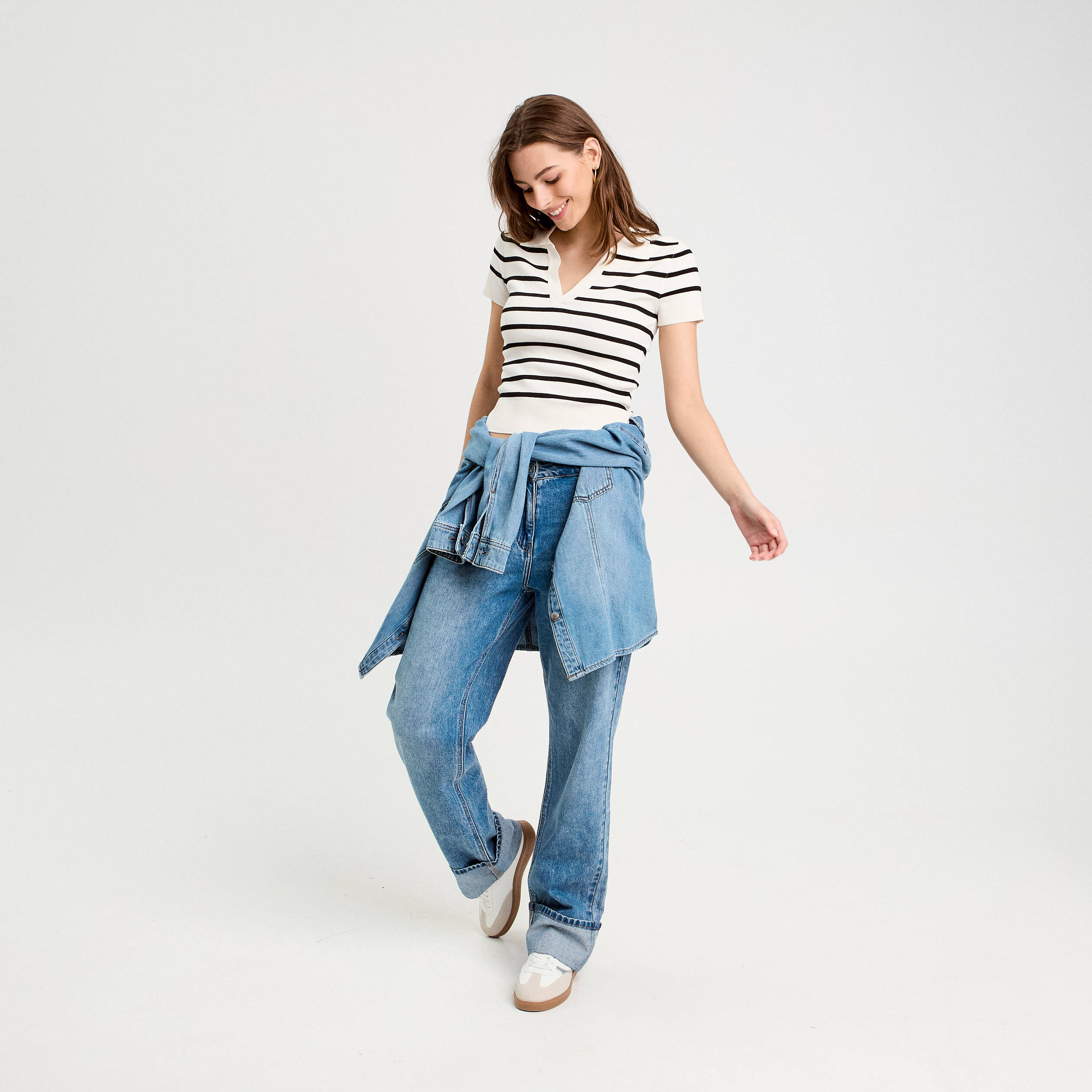 pull manches courtes col polo blanc femme Pull manches courtes col polo blanc femme