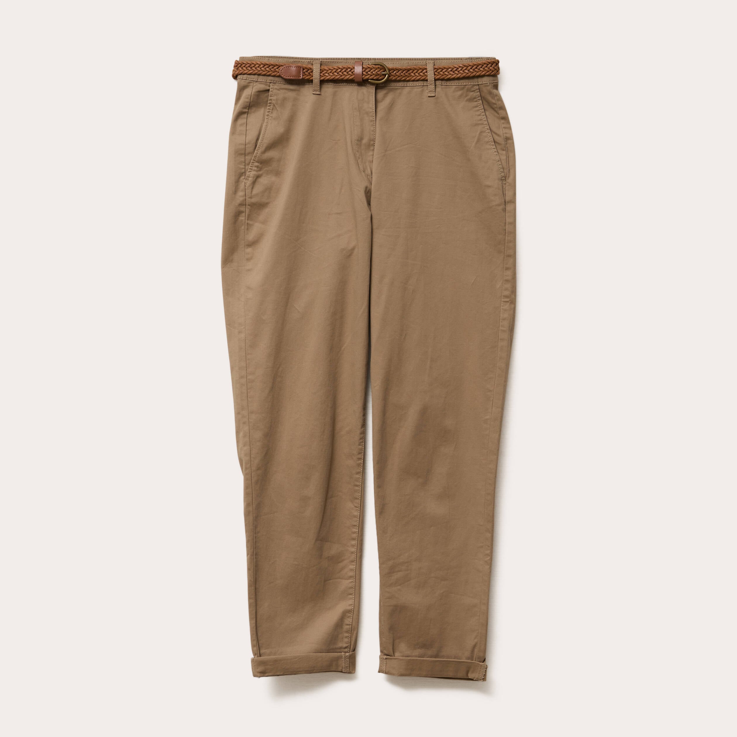 Pantalon chino 7/8&egrave;me beige femme