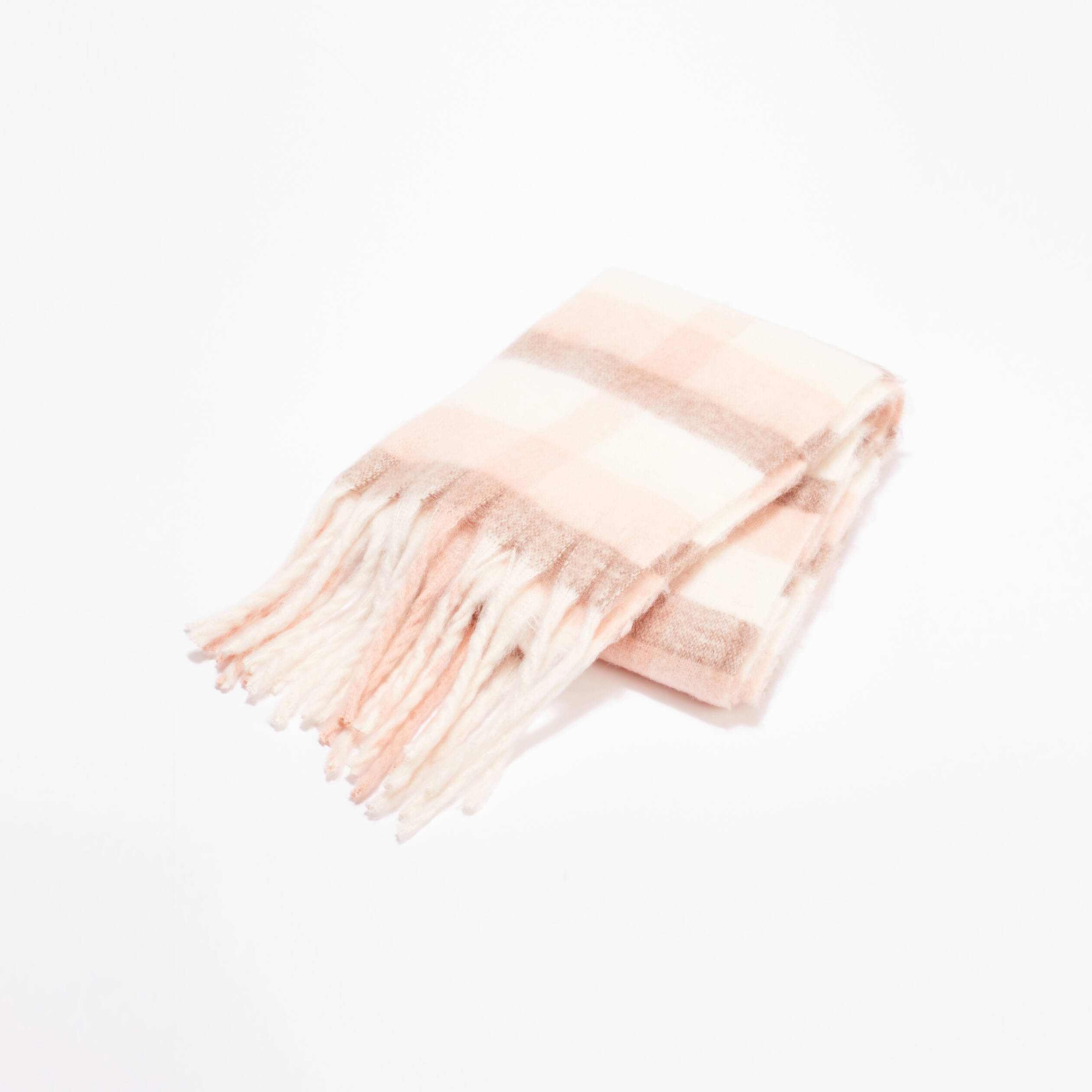 &Eacute;charpe avec franges ecru femme