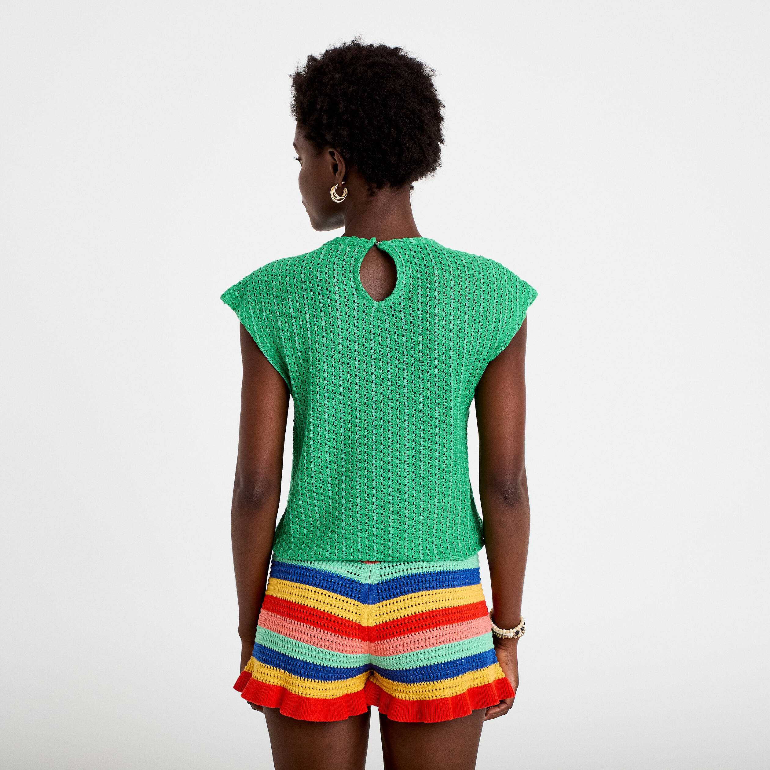 D&eacute;bardeur ajour&eacute; vert femme