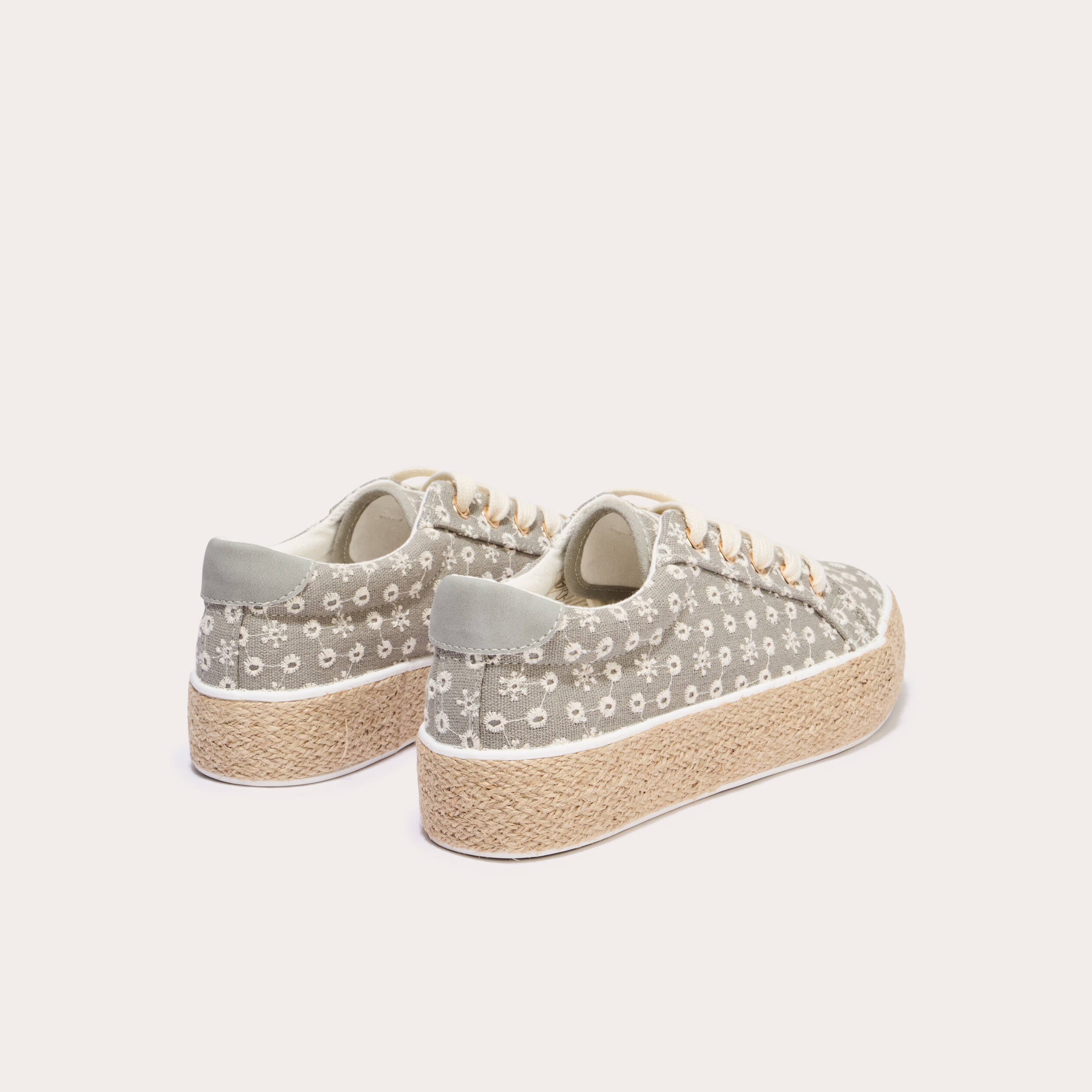 Baskets espadrilles plates beige femme