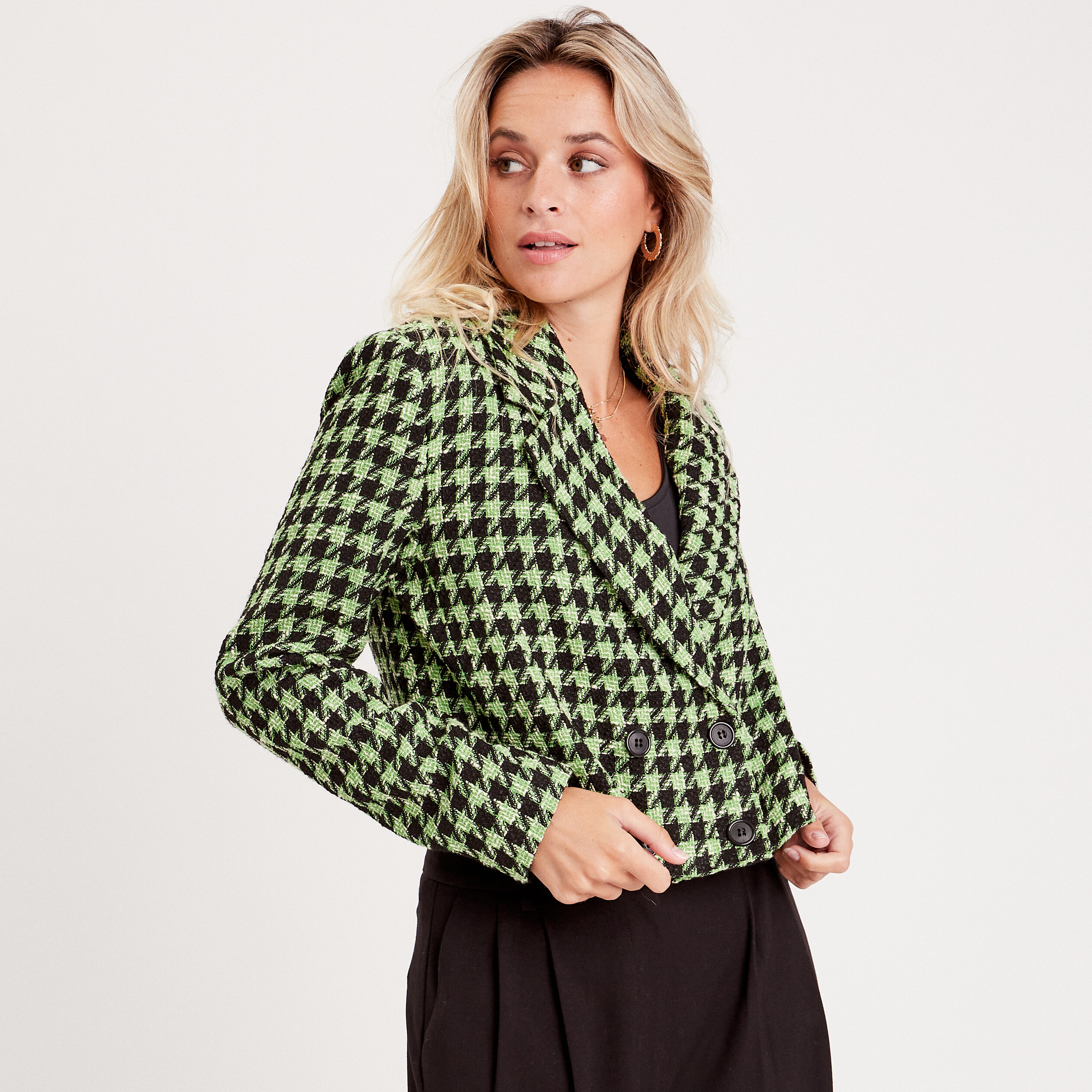 Veste droite avec boutons noir femme Vibs